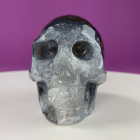 Volcanic Agate Skull – UV Reactive Green Glow – 501g