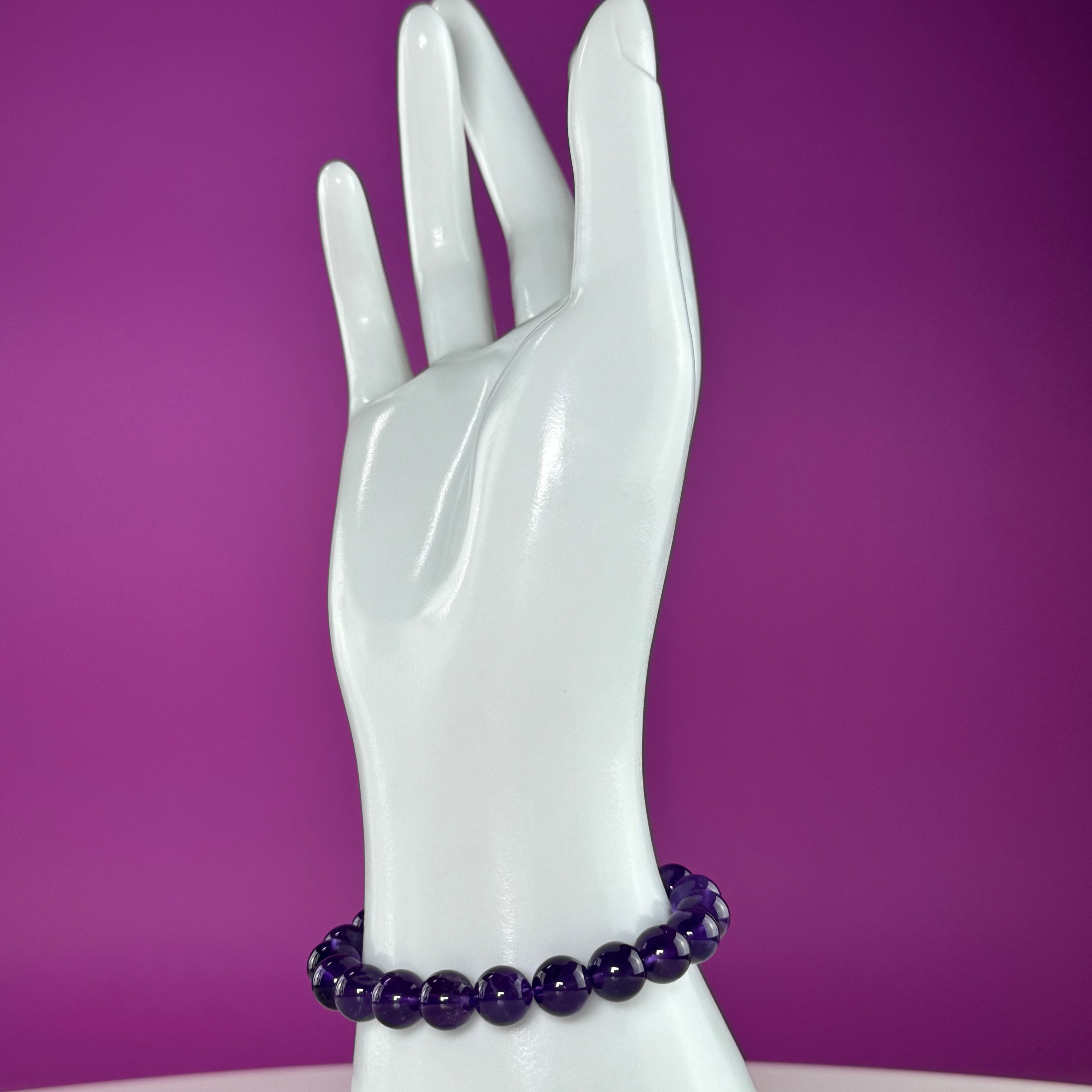 Amethyst Bracelet 8mm Purple Crystal Bracelet Natural Gemstone Jewelry
