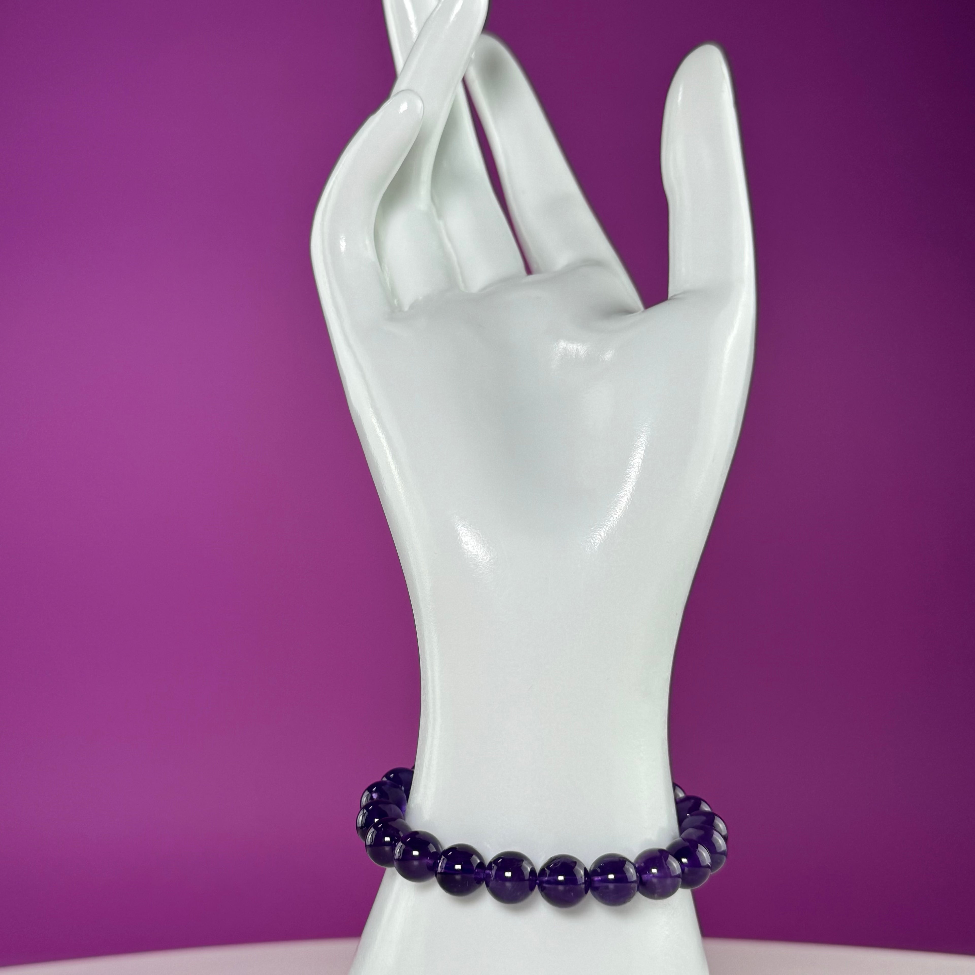 Amethyst Bracelet 8mm Purple Crystal Bracelet Natural Gemstone Jewelry