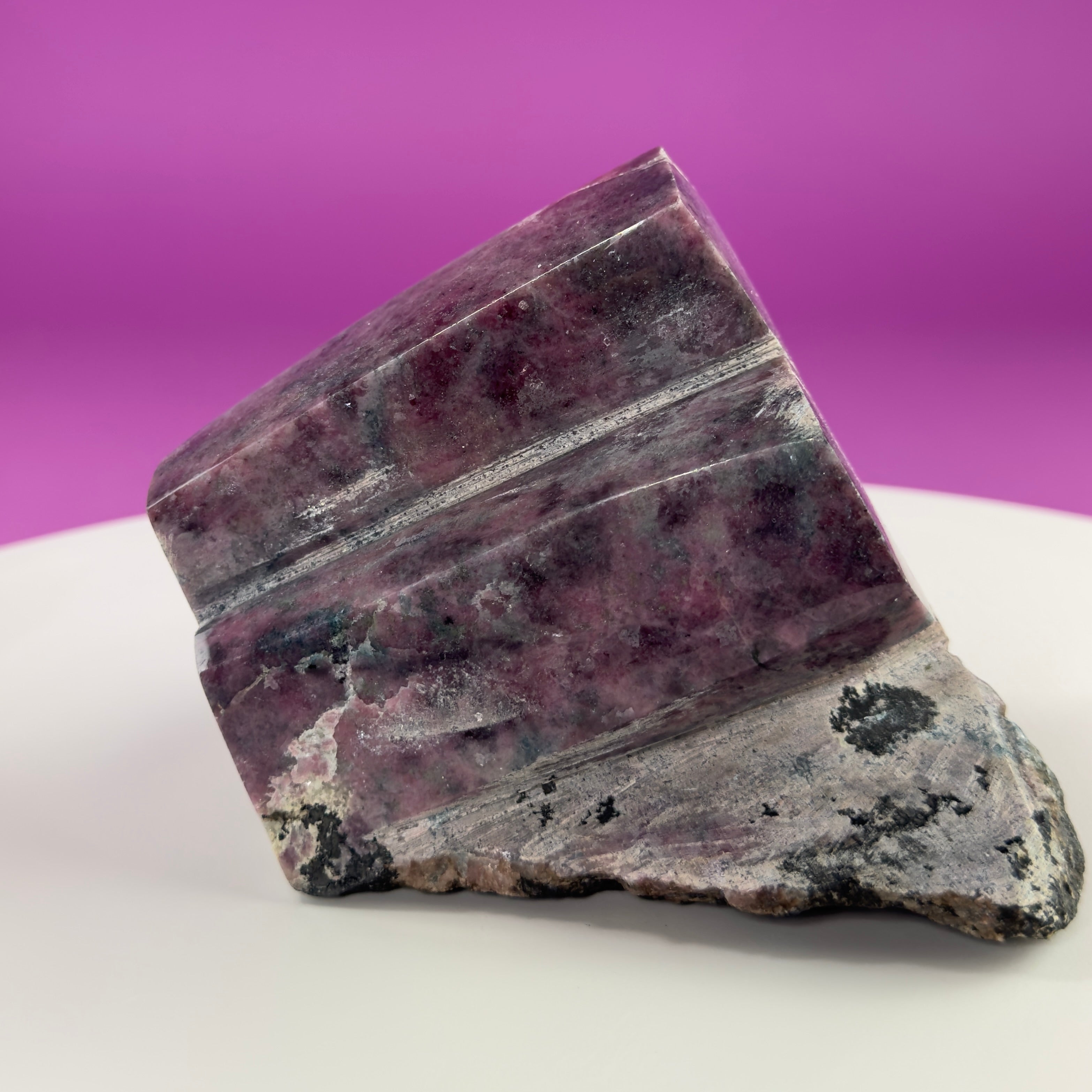 Rhodonite with Double Beryl Crystal Specimen | Brazil Collector Display