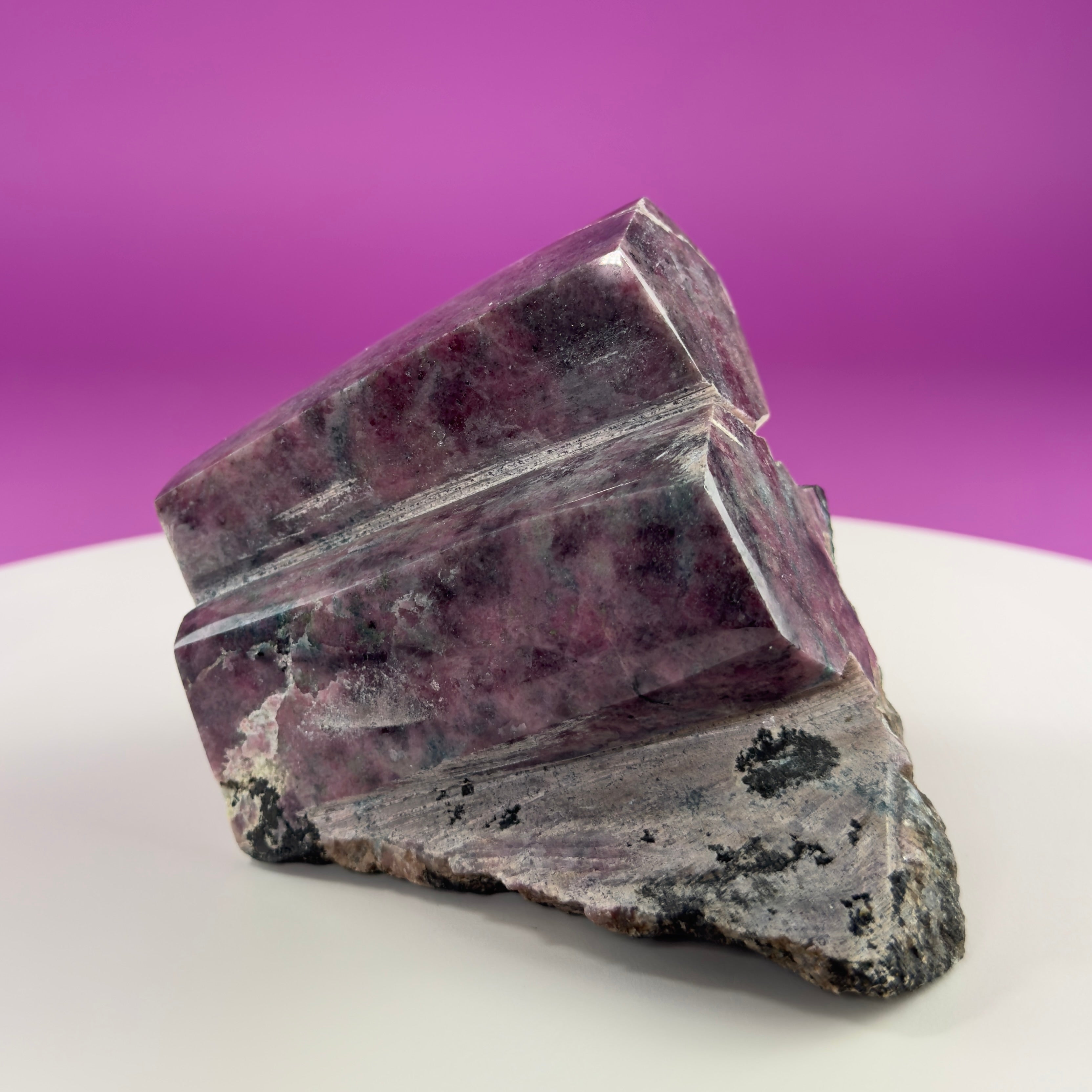 Rhodonite with Double Beryl Crystal Specimen | Brazil Collector Display