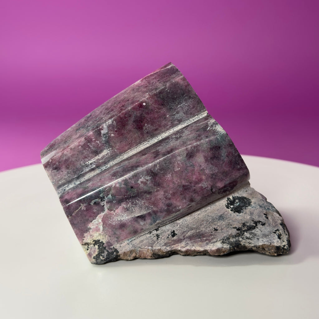 Rhodonite with Double Beryl Crystal Specimen | Brazil Collector Display