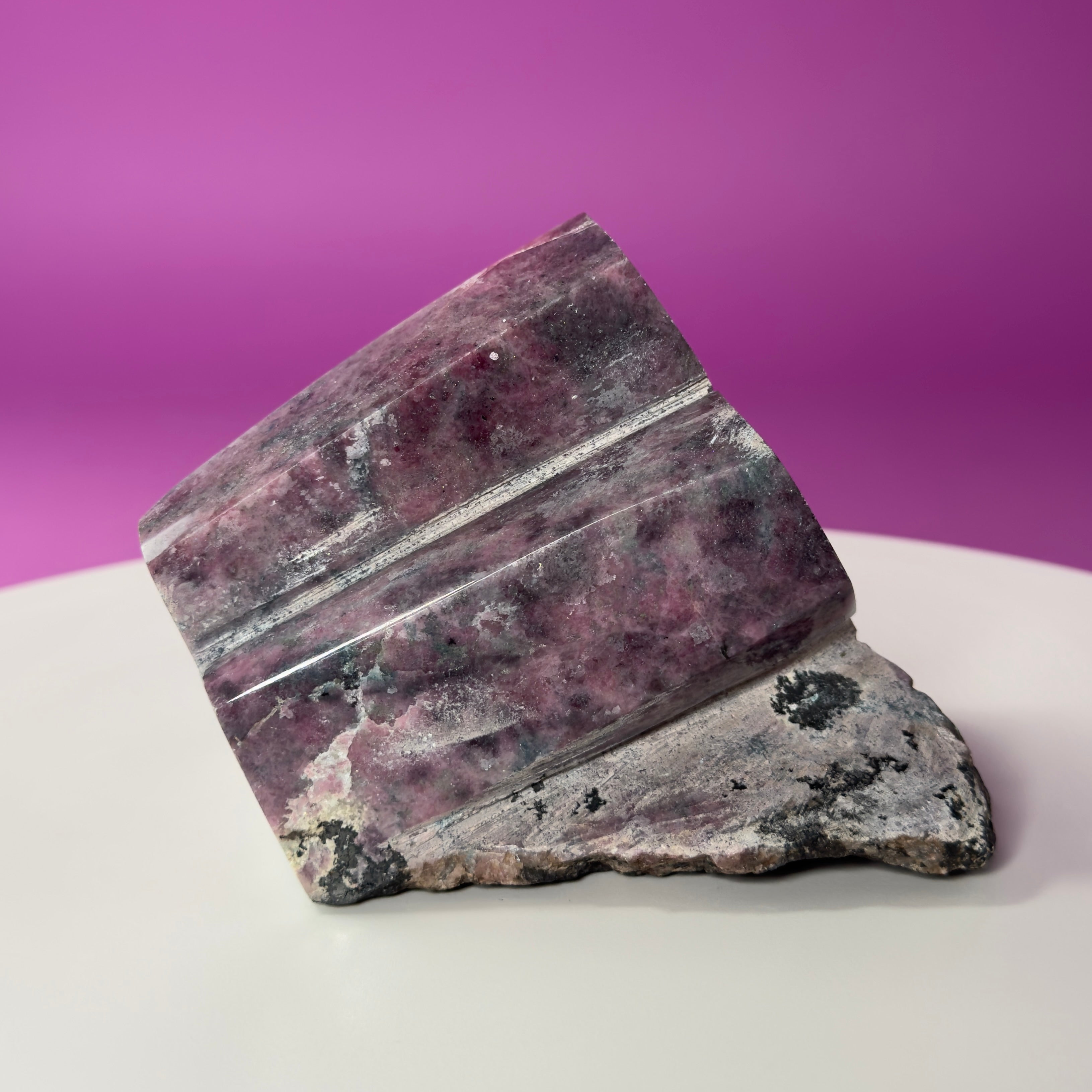 Rhodonite with Double Beryl Crystal Specimen | Brazil Collector Display