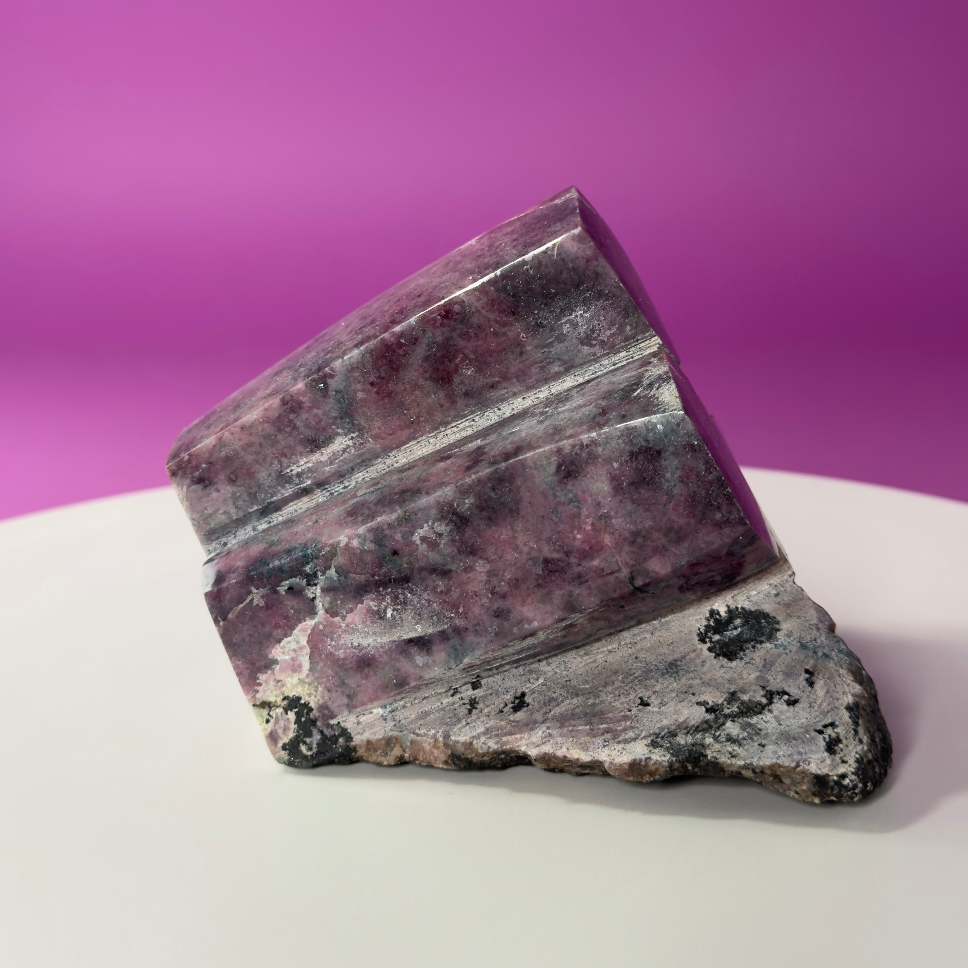 Rhodonite with Double Beryl Crystal Specimen | Brazil Collector Display