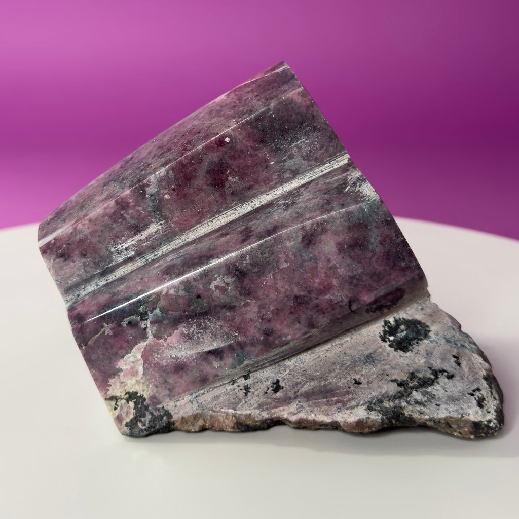 Rhodonite with Double Beryl Crystal Specimen | Brazil Collector Display
