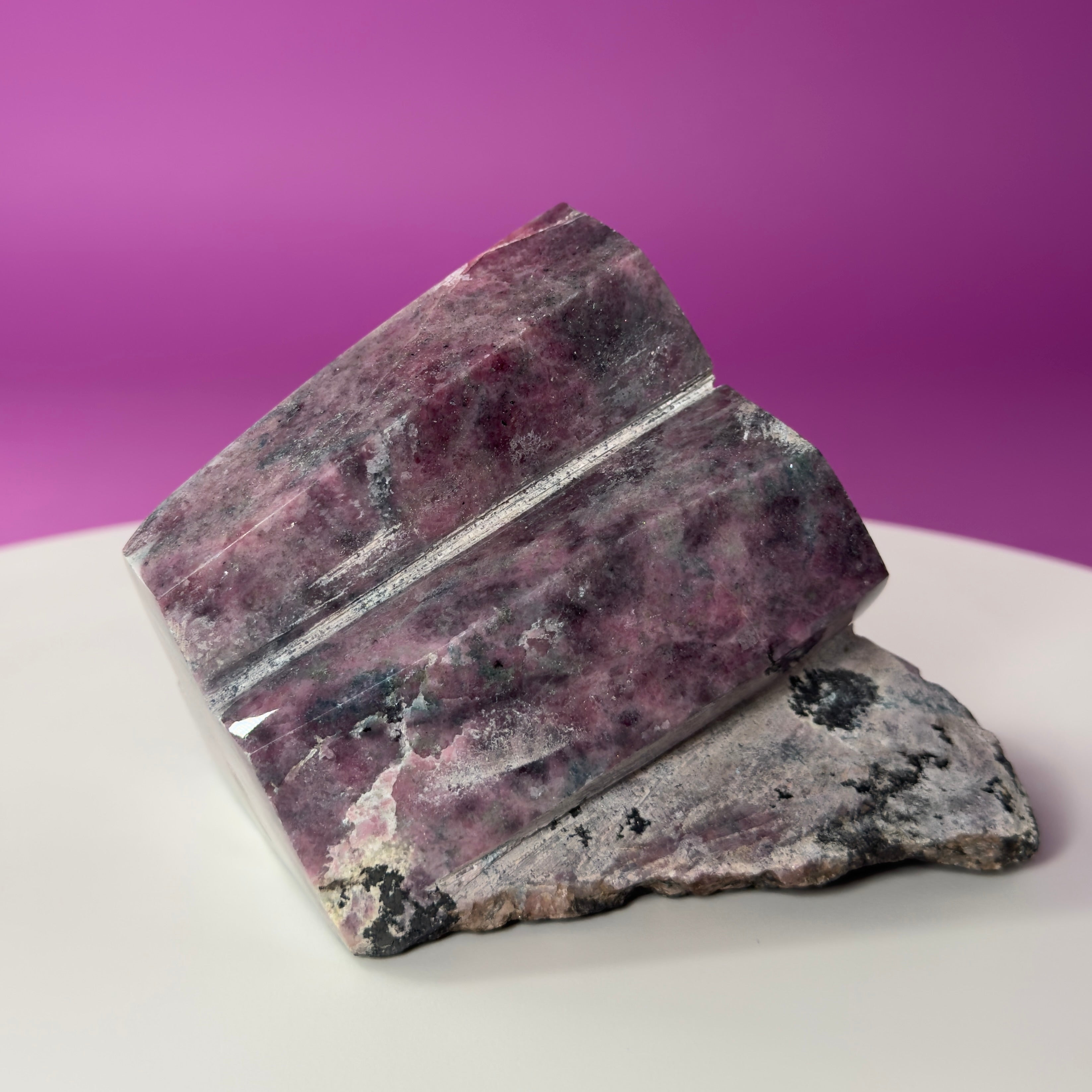 Rhodonite with Double Beryl Crystal Specimen | Brazil Collector Display