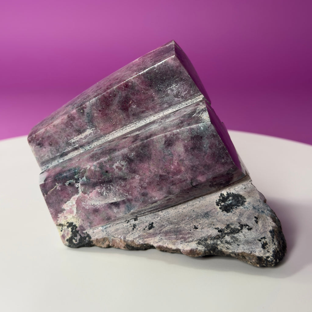 Rhodonite with Double Beryl Crystal Specimen | Brazil Collector Display