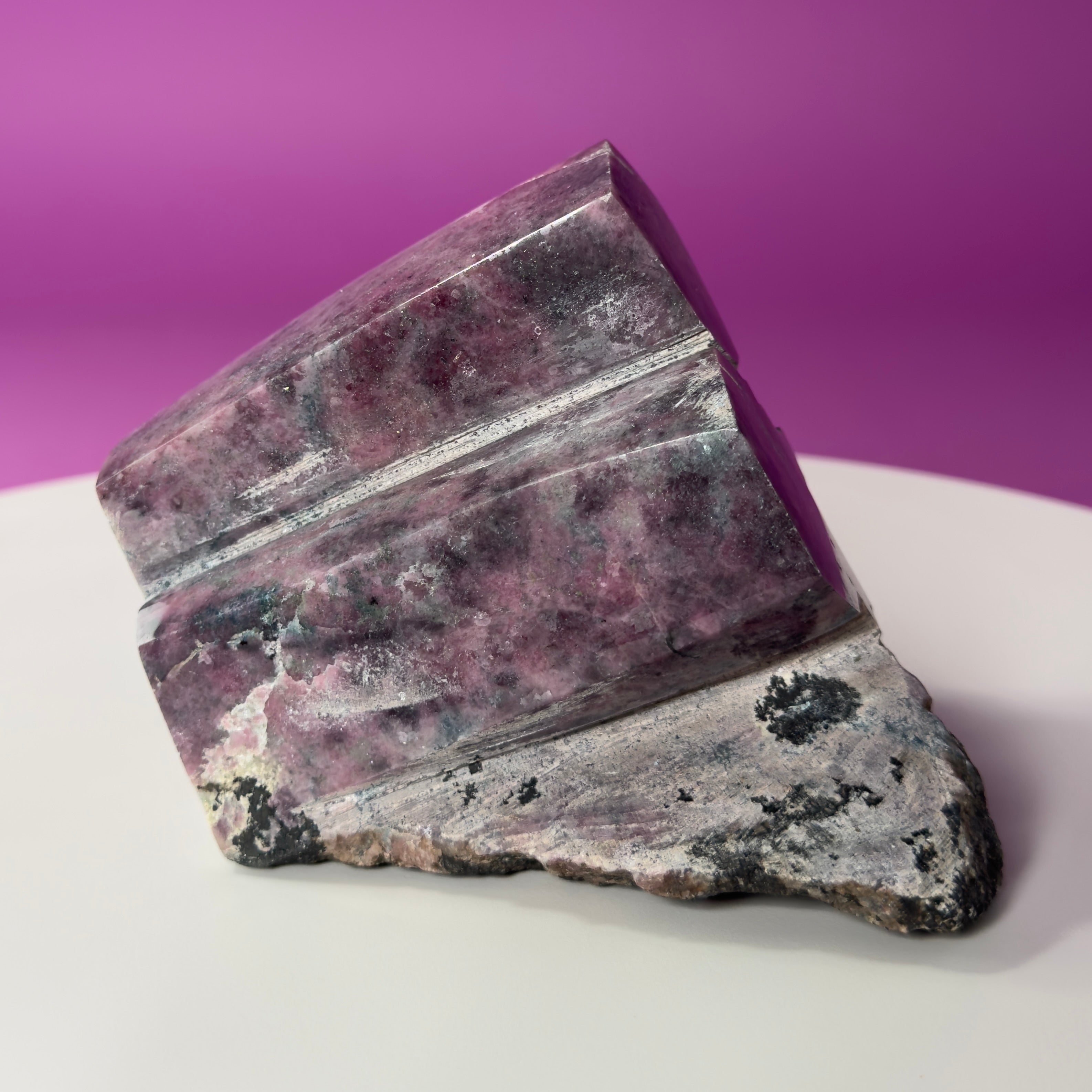 Rhodonite with Double Beryl Crystal Specimen | Brazil Collector Display