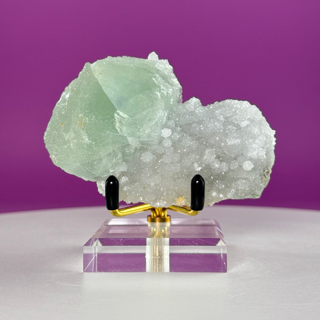 Fluorite Specimen from Manaoshan Mine with Stand | UV Reactive Collector Crystal
