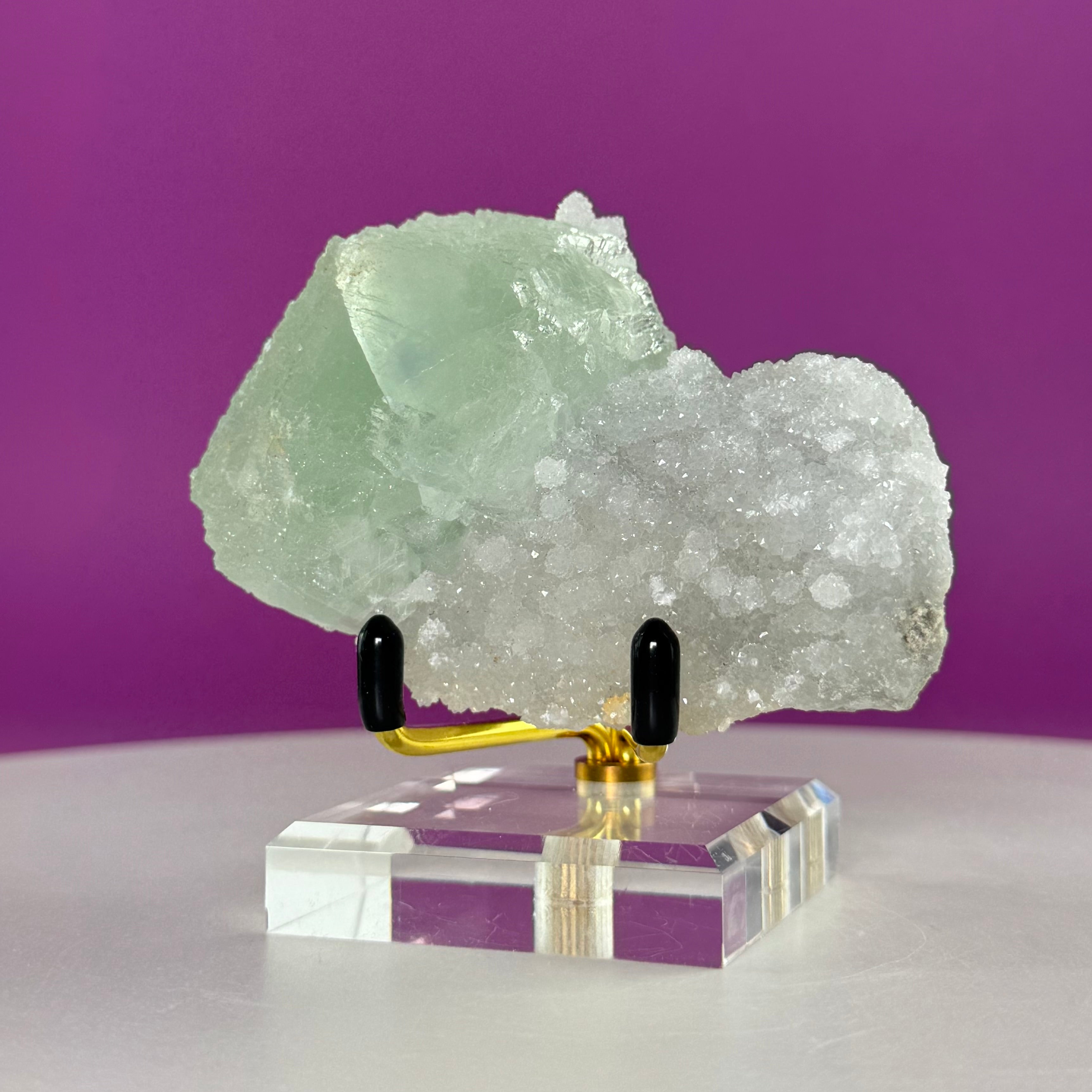 Fluorite Specimen from Manaoshan Mine with Stand | UV Reactive Collector Crystal