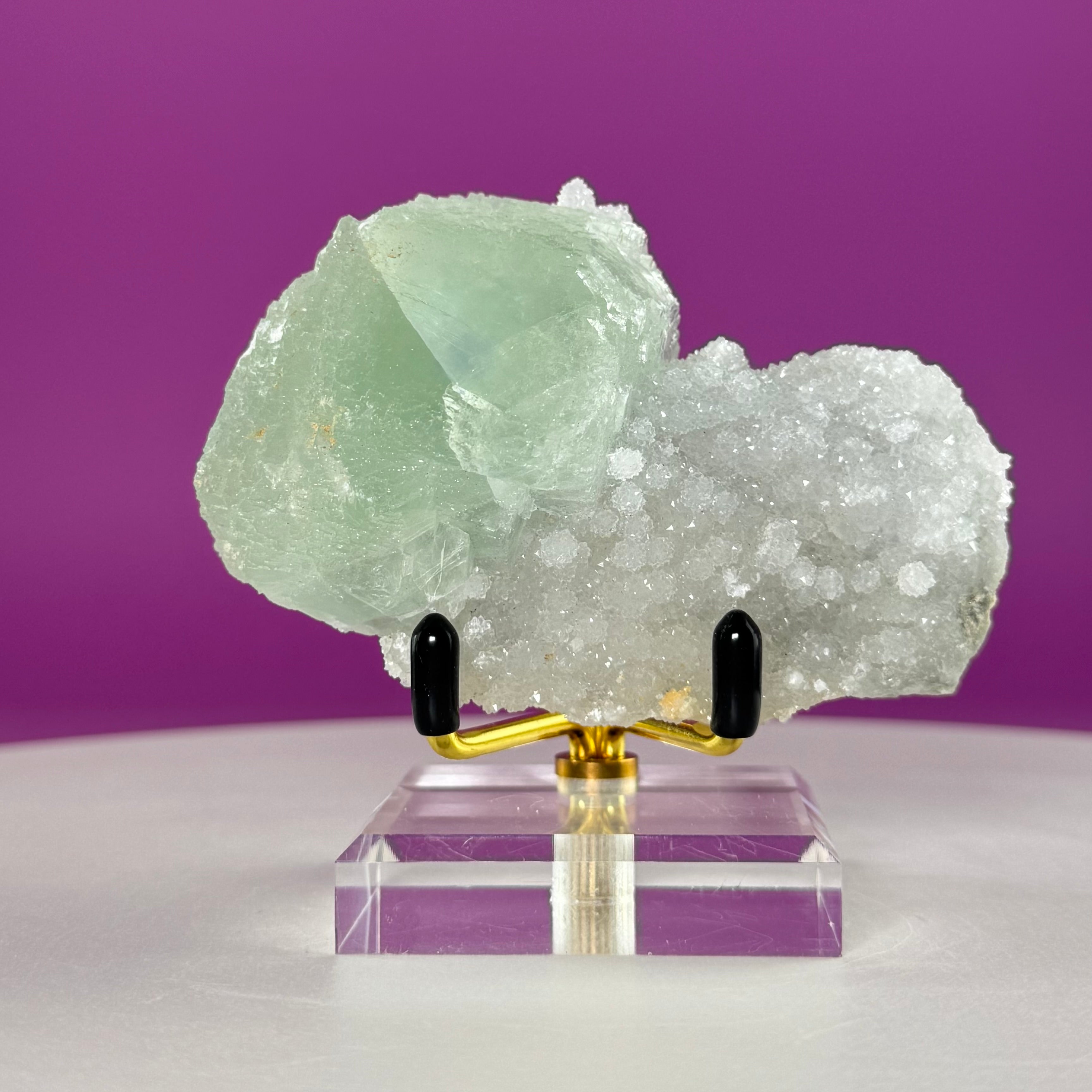 Fluorite Specimen from Manaoshan Mine with Stand | UV Reactive Collector Crystal