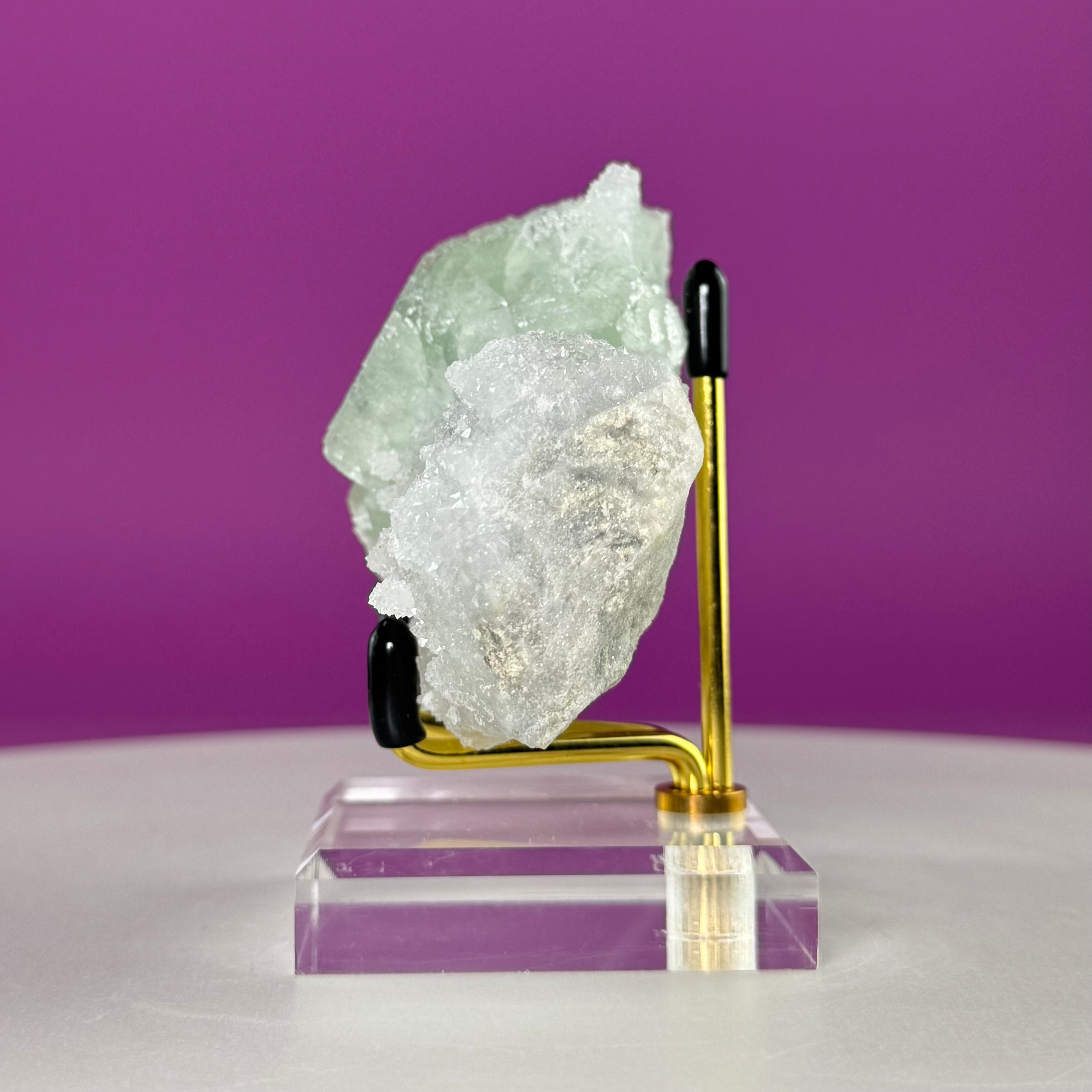 Fluorite Specimen from Manaoshan Mine with Stand | UV Reactive Collector Crystal