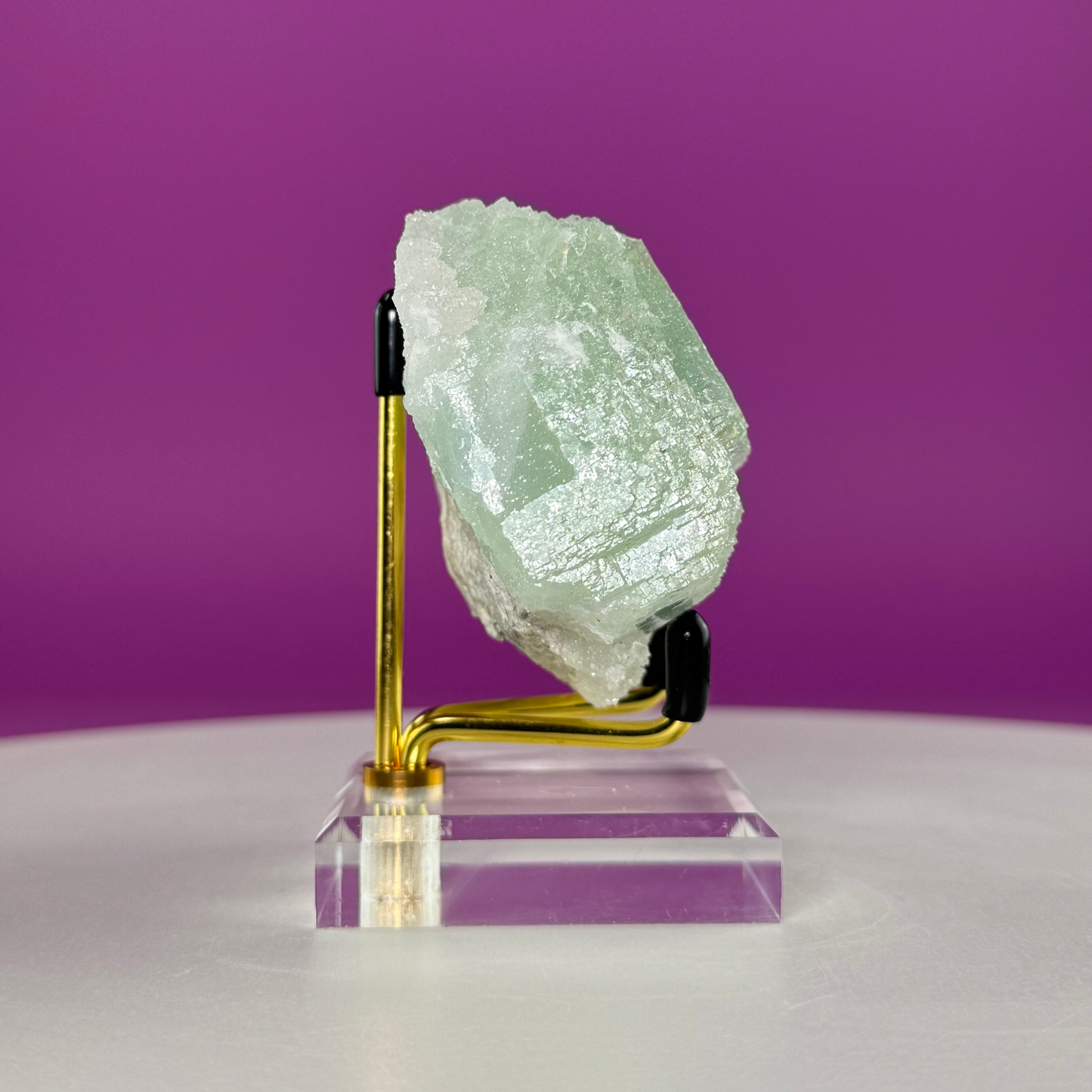 Fluorite Specimen from Manaoshan Mine with Stand | UV Reactive Collector Crystal