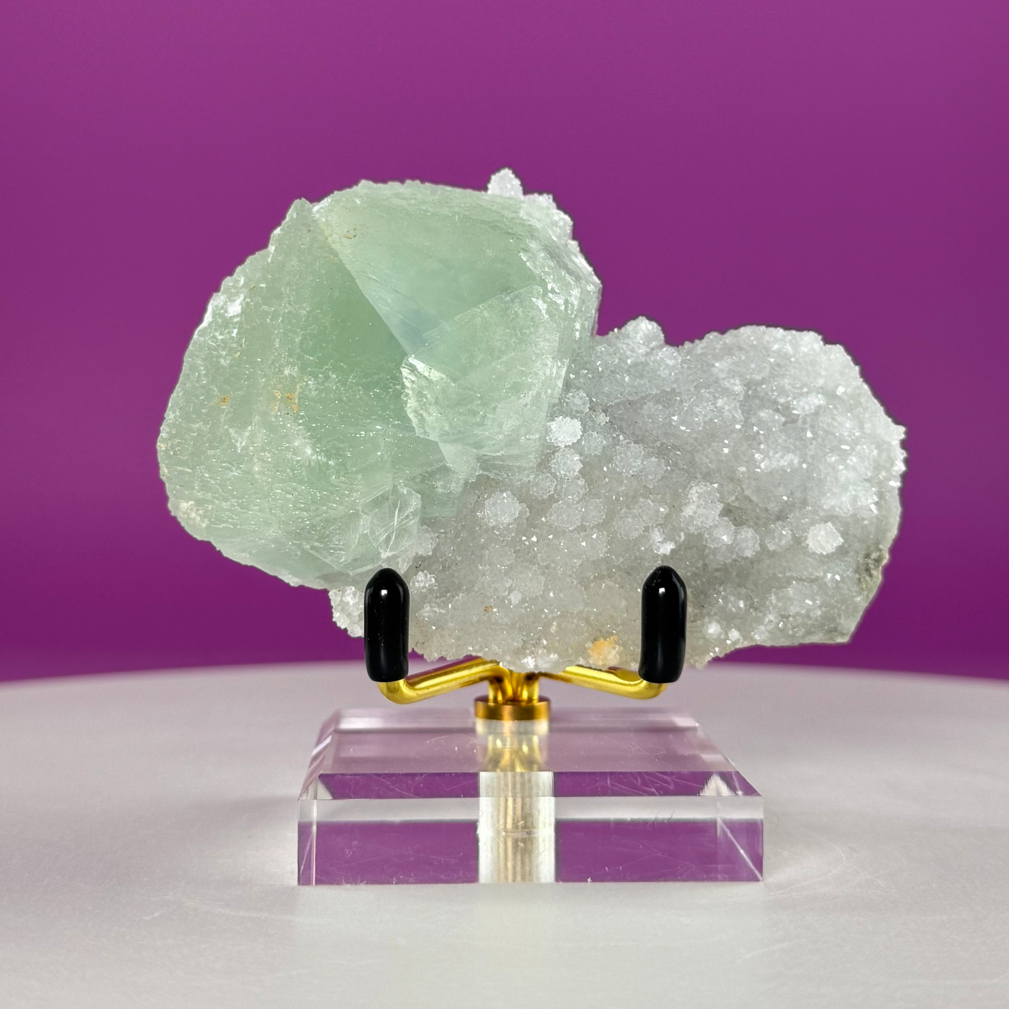 Fluorite Specimen from Manaoshan Mine with Stand | UV Reactive Collector Crystal