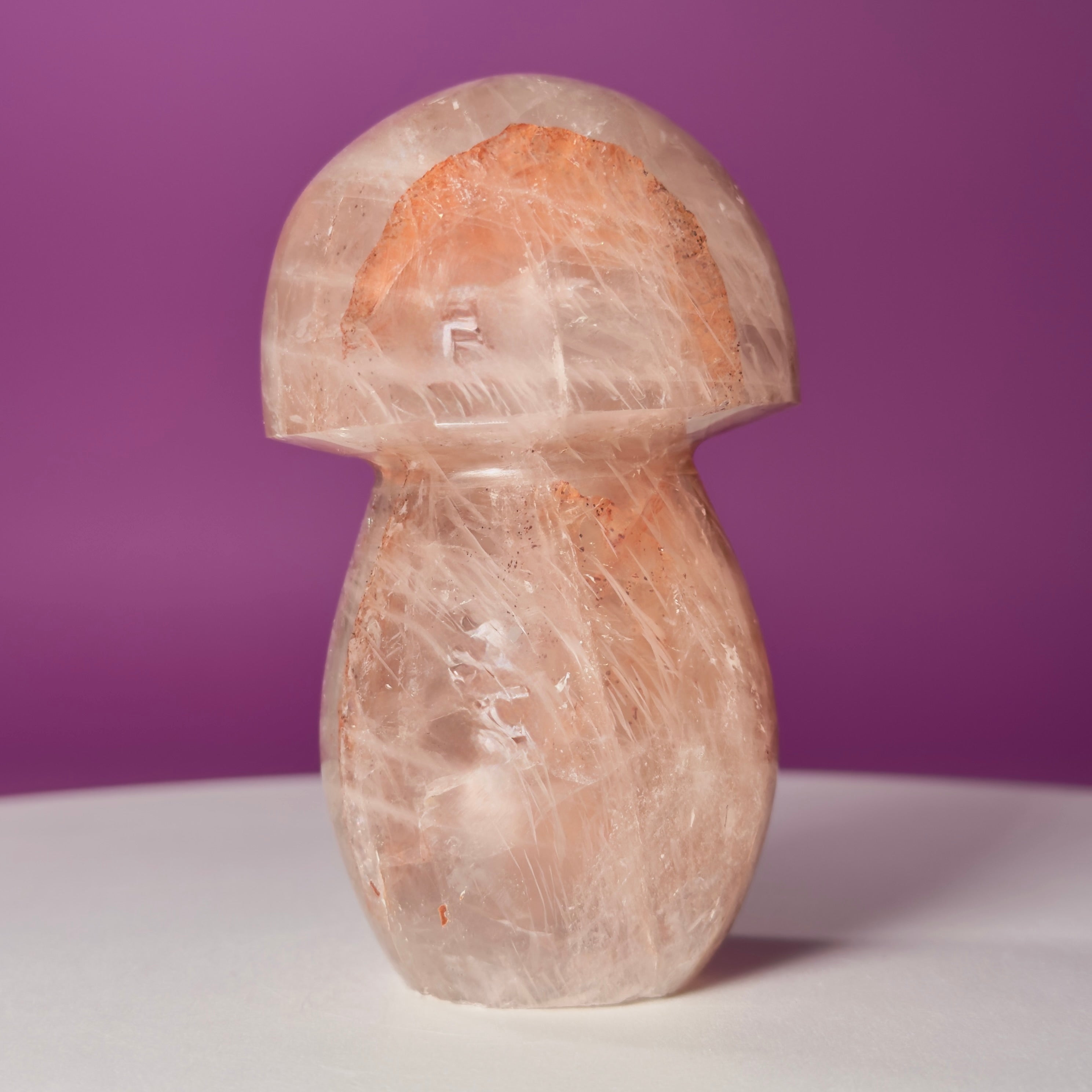 Red Hematoid Quartz (Fire Quartz) Mushroom Carving