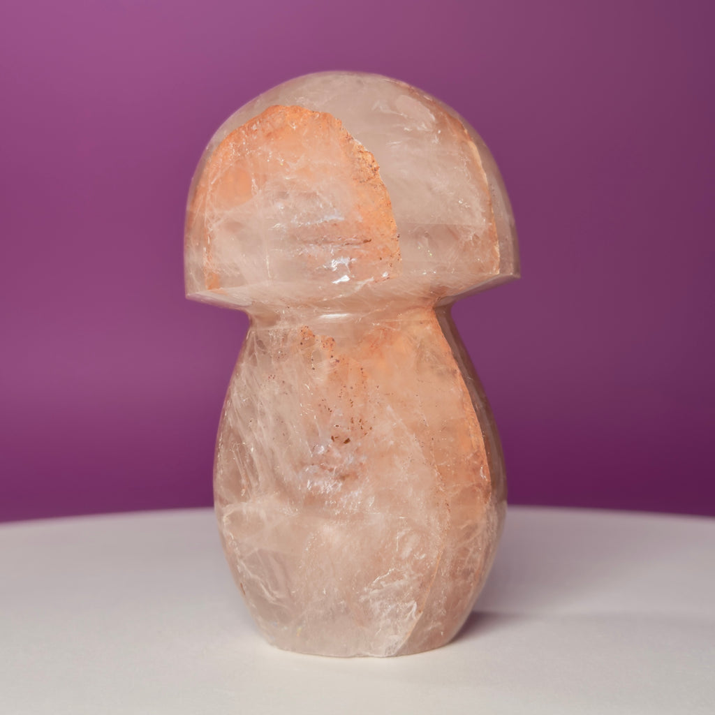 Red Hematoid Quartz (Fire Quartz) Mushroom Carving