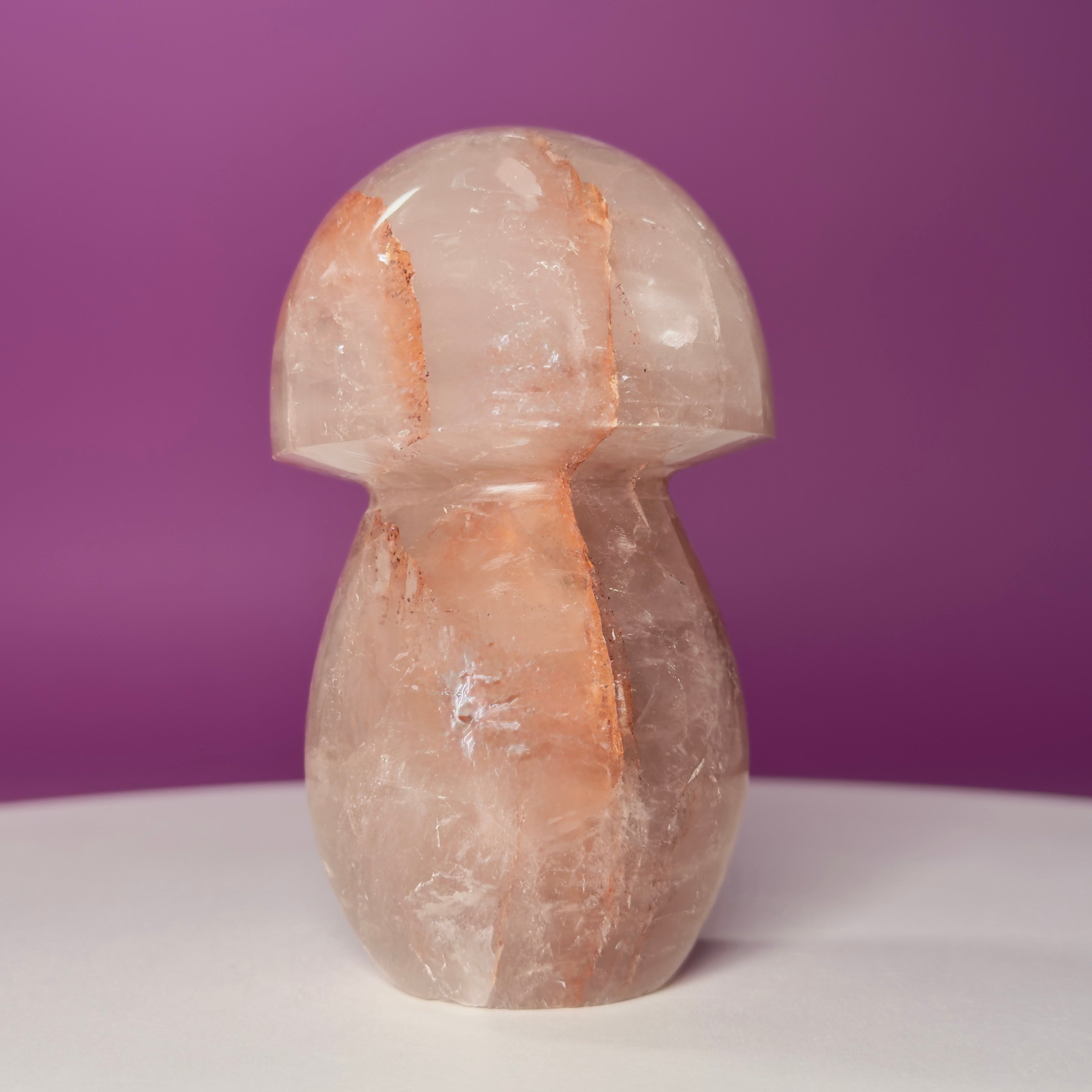 Red Hematoid Quartz (Fire Quartz) Mushroom Carving