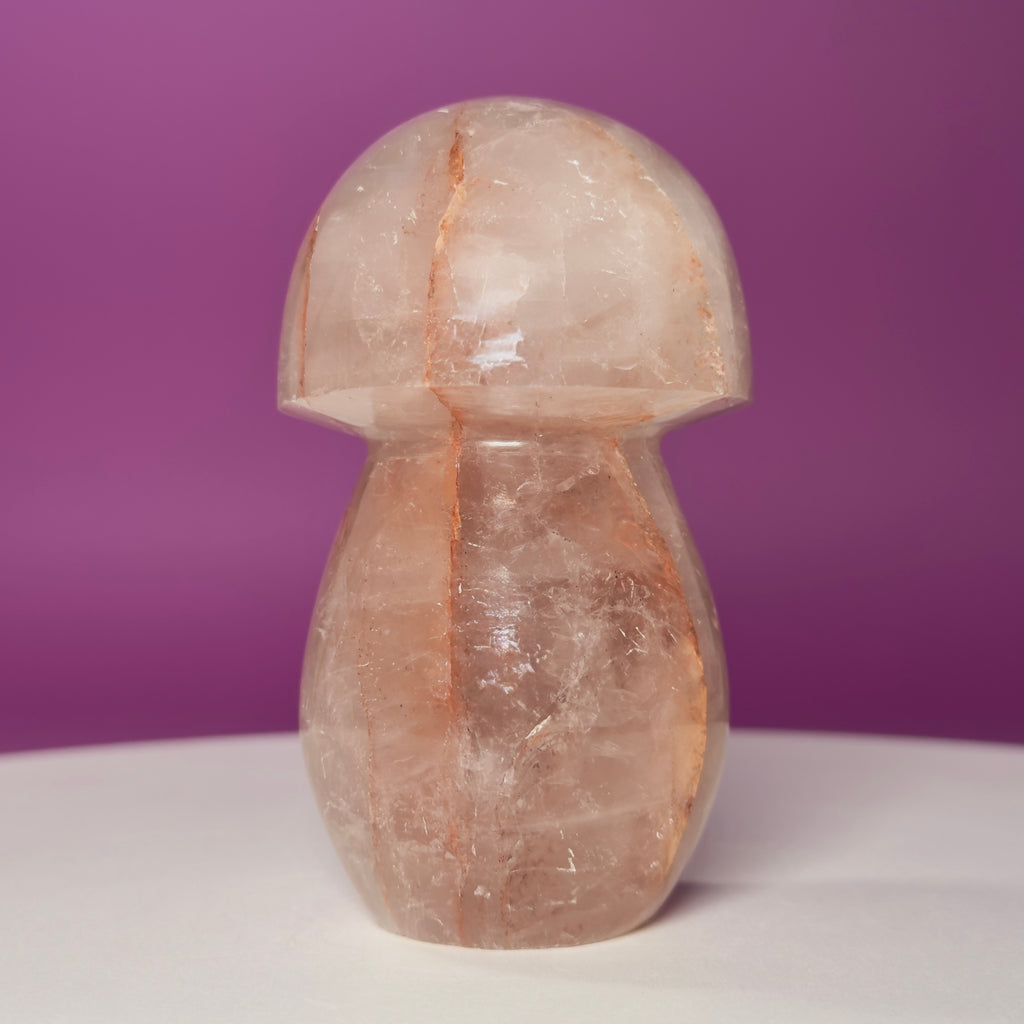 Red Hematoid Quartz (Fire Quartz) Mushroom Carving