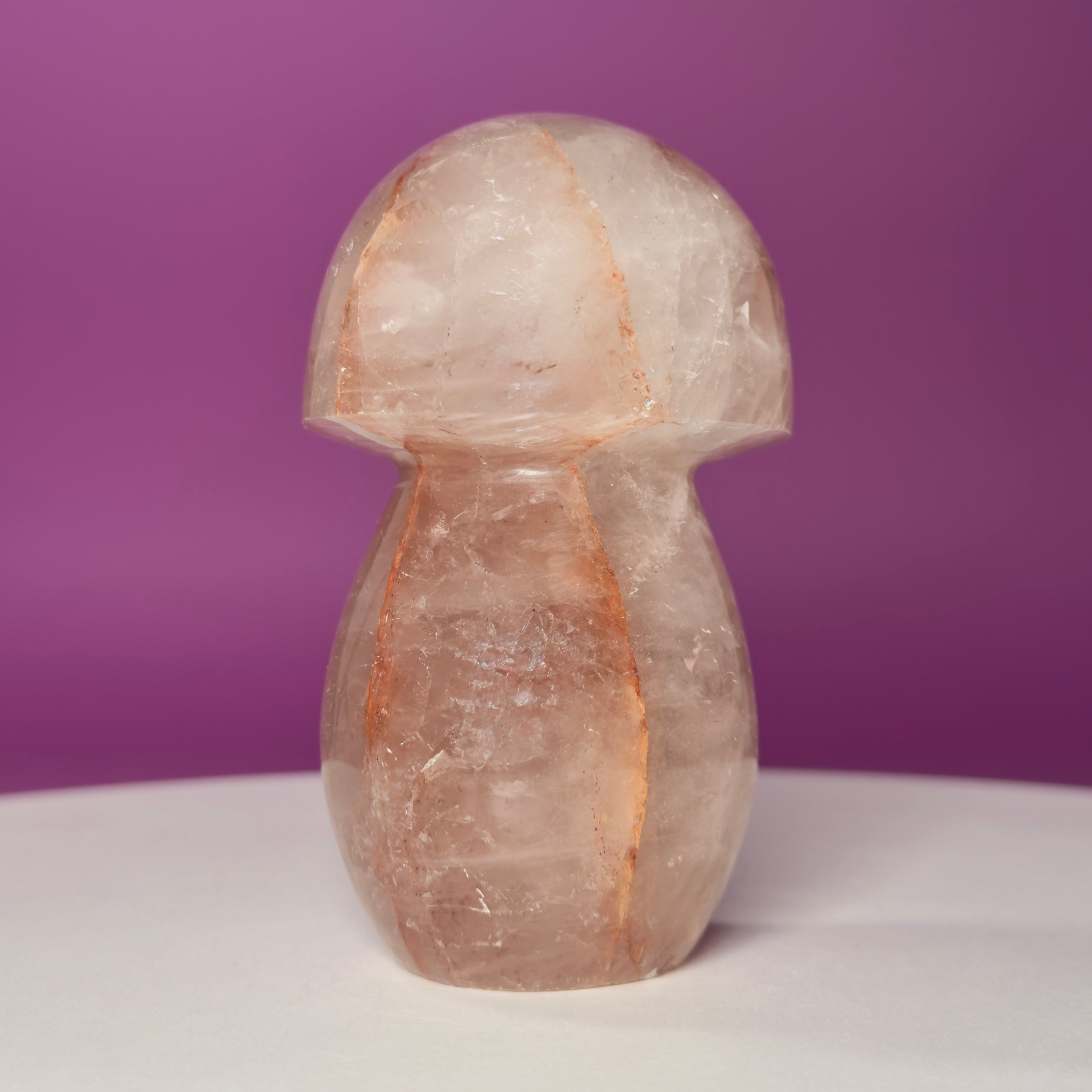 Red Hematoid Quartz (Fire Quartz) Mushroom Carving