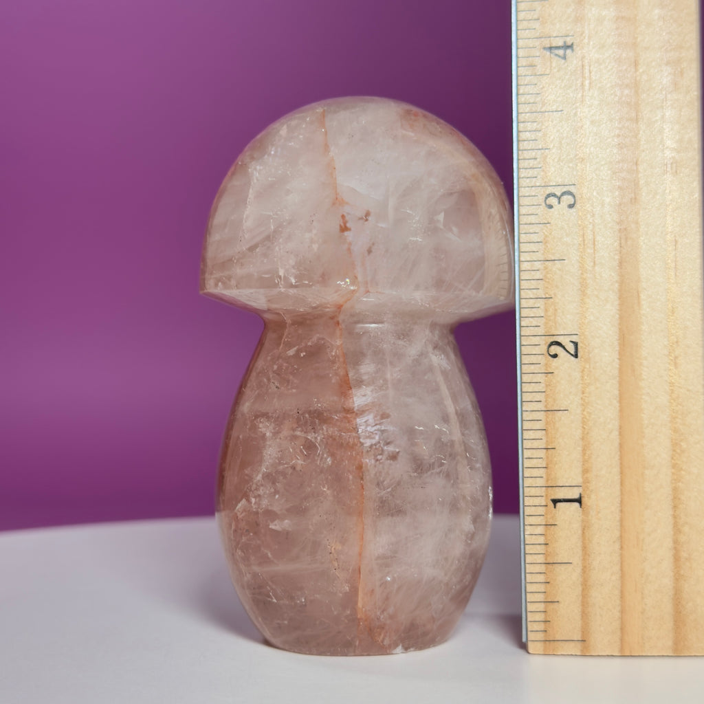 Red Hematoid Quartz (Fire Quartz) Mushroom Carving