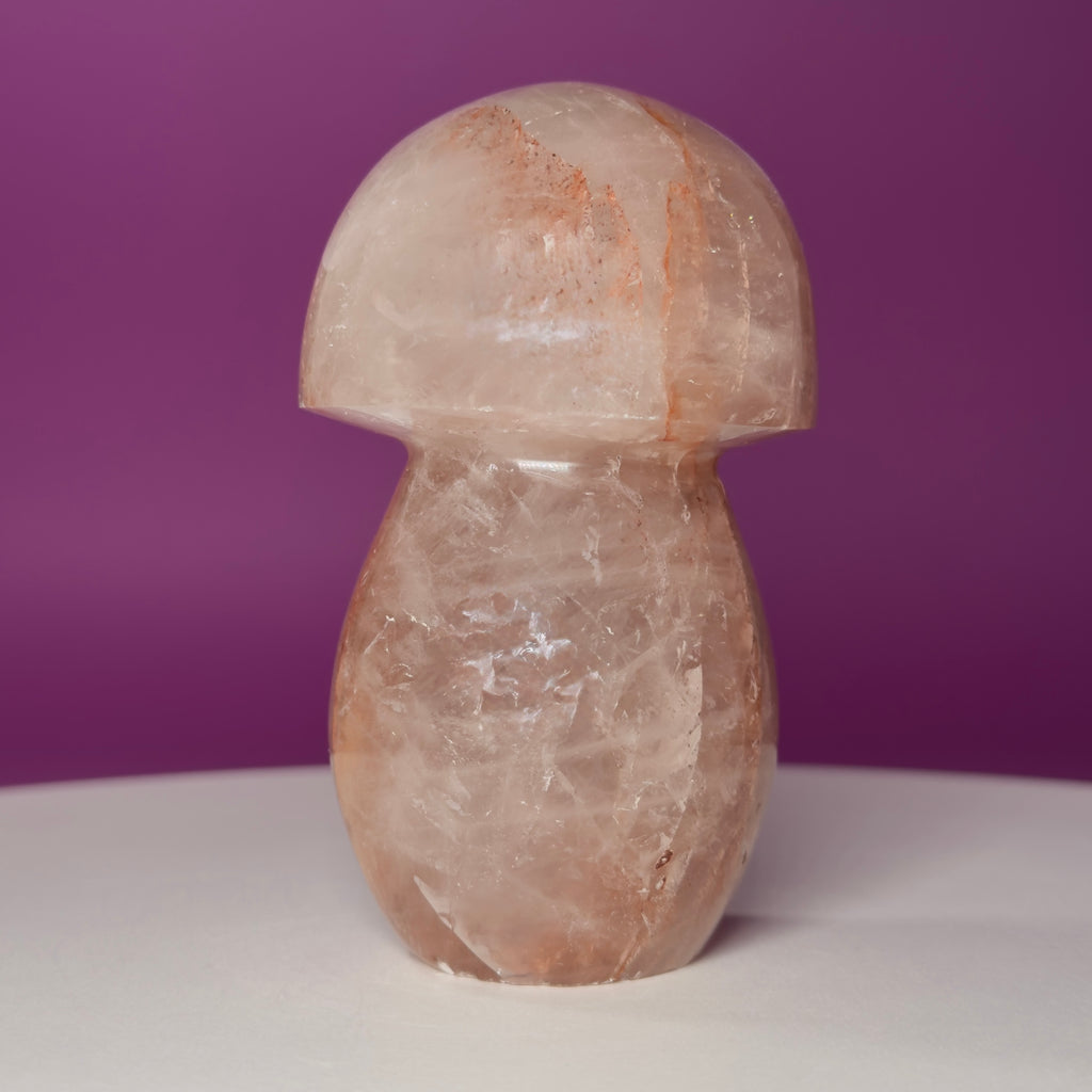 Red Hematoid Quartz (Fire Quartz) Mushroom Carving