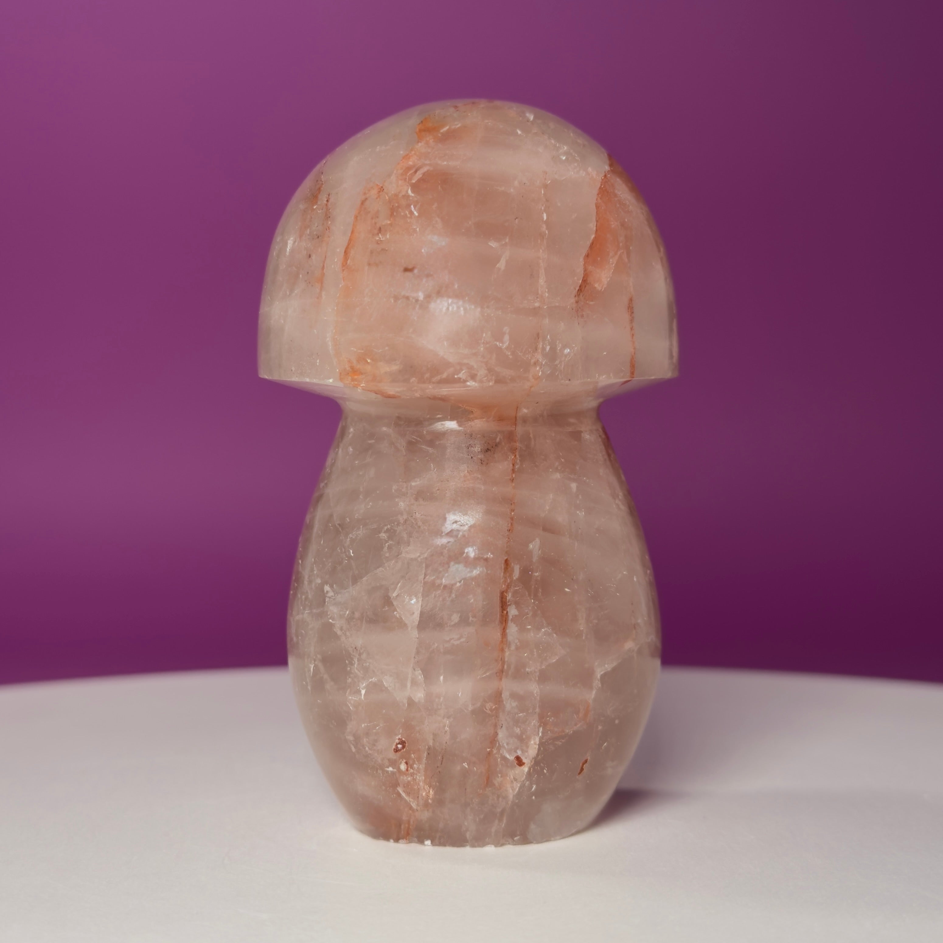 Red Hematoid Quartz (Fire Quartz) Mushroom Carving