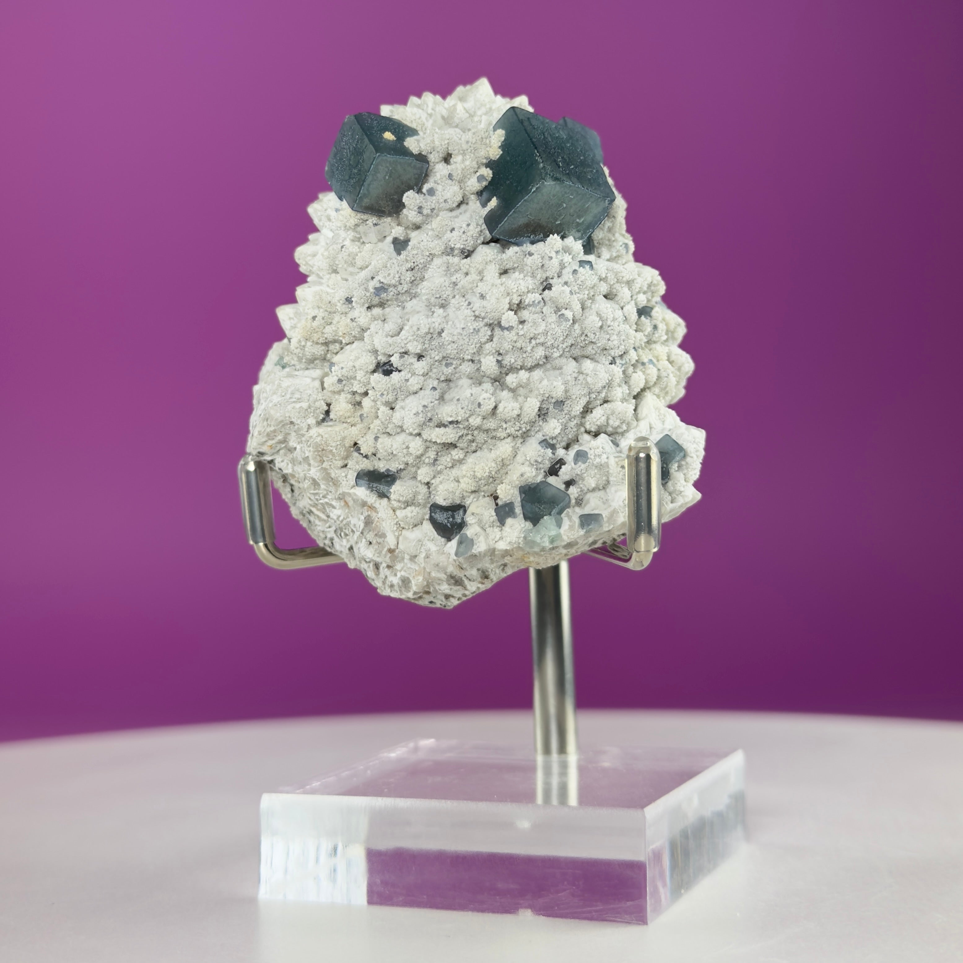 Blue Green Fluorite Specimen (Huanggang Liang Mine) with Stand