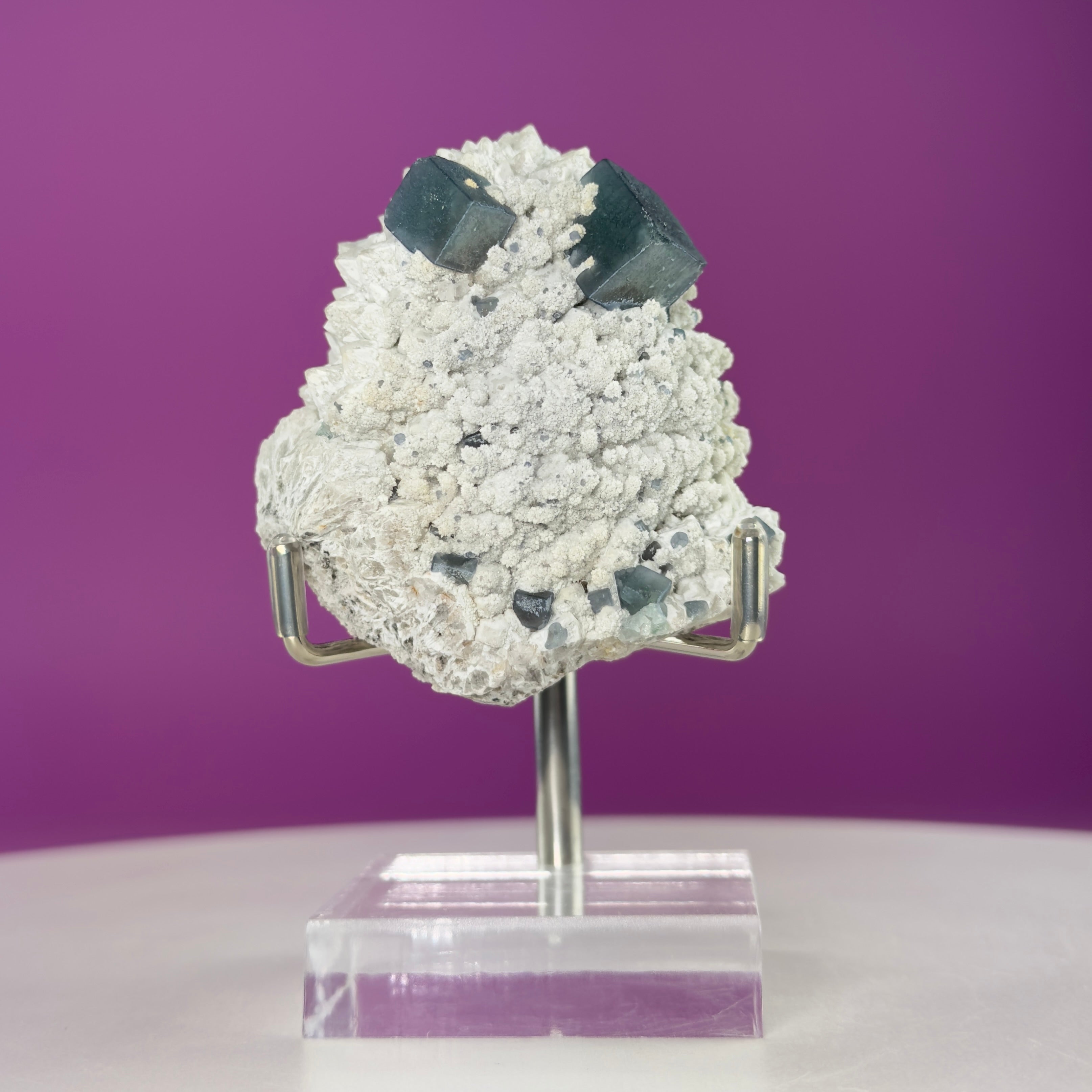 Blue Green Fluorite Specimen (Huanggang Liang Mine) with Stand