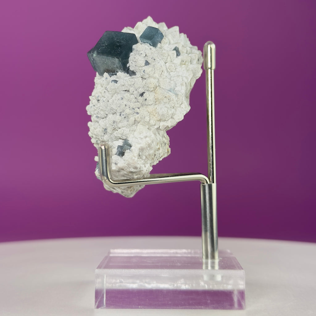 Blue Green Fluorite Specimen (Huanggang Liang Mine) with Stand