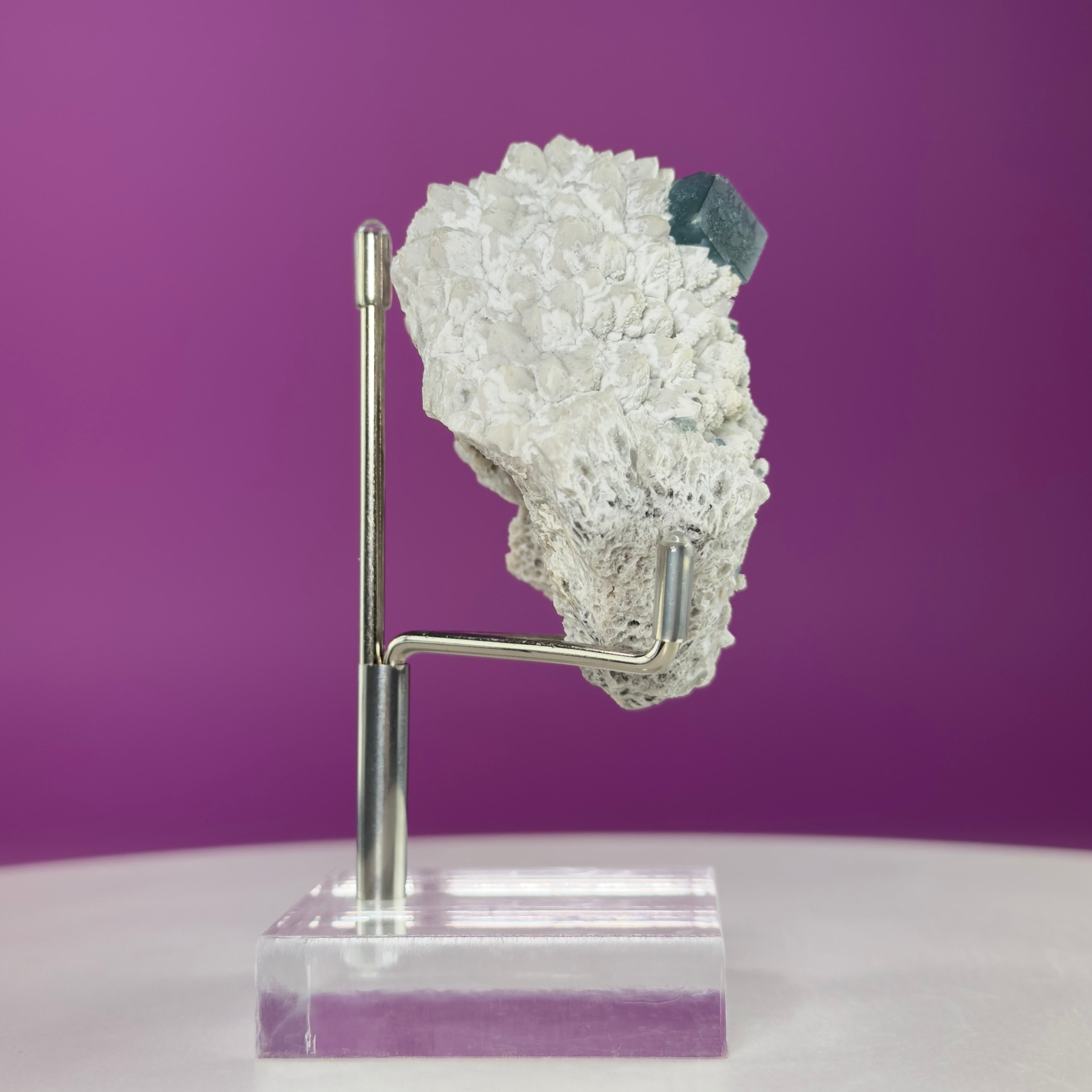 Blue Green Fluorite Specimen (Huanggang Liang Mine) with Stand