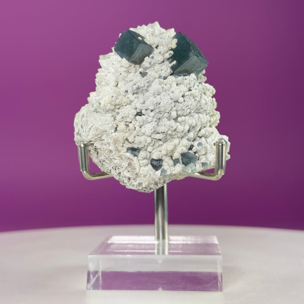 Blue Green Fluorite Specimen (Huanggang Liang Mine) with Stand