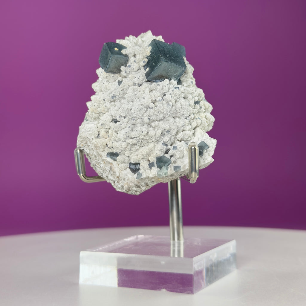 Blue Green Fluorite Specimen (Huanggang Liang Mine) with Stand