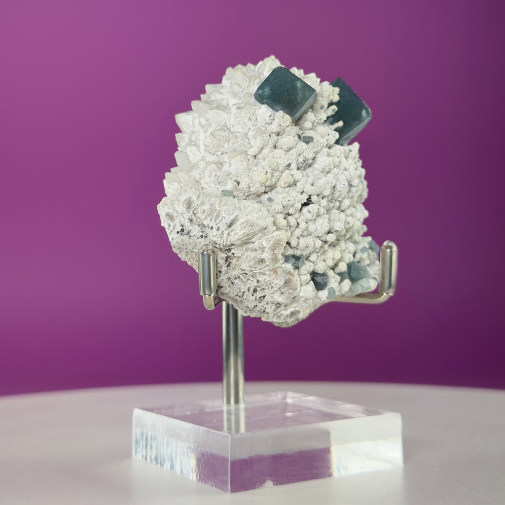 Blue Green Fluorite Specimen (Huanggang Liang Mine) with Stand