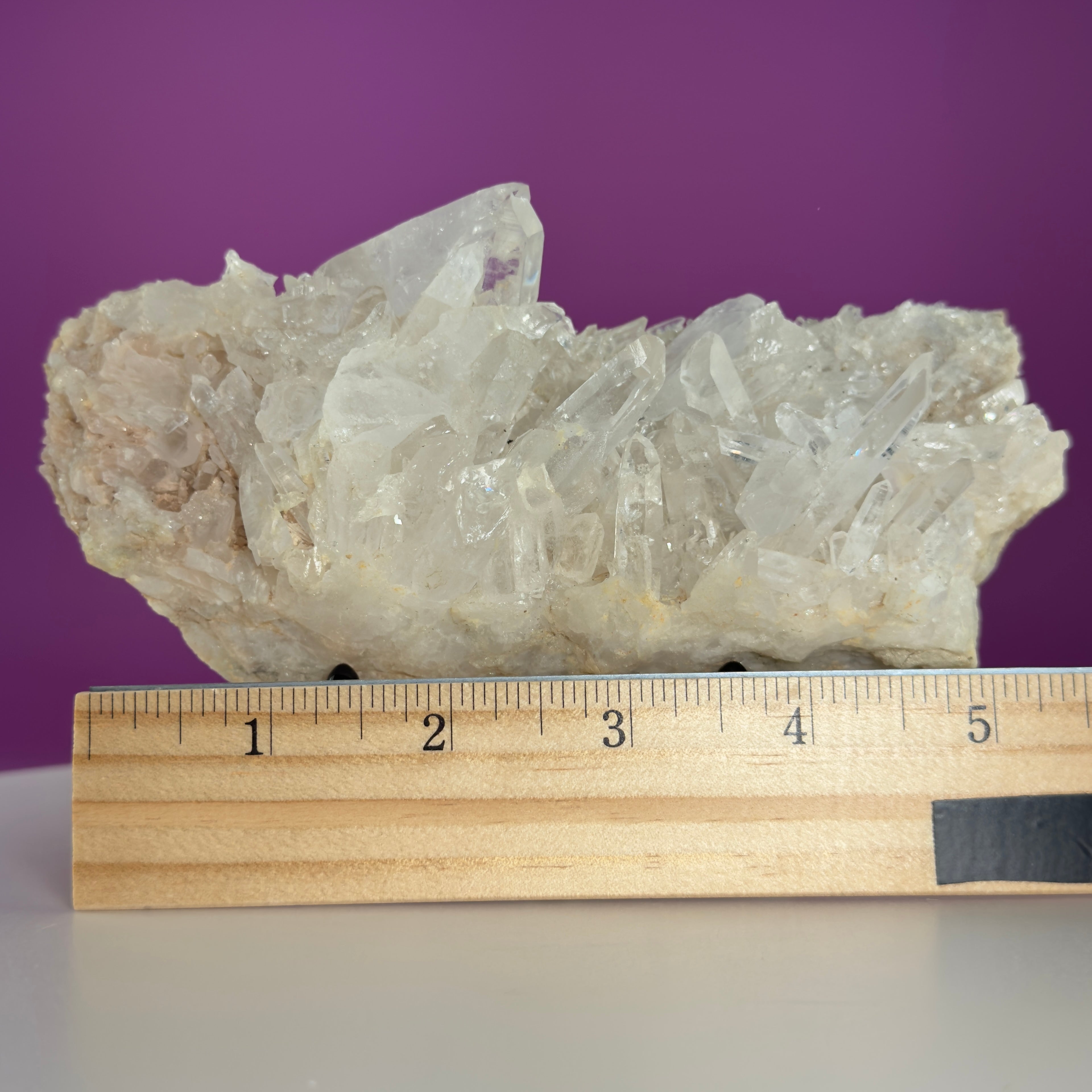Tibet Quartz Cluster with Gold Metal Acrylic Display Stand