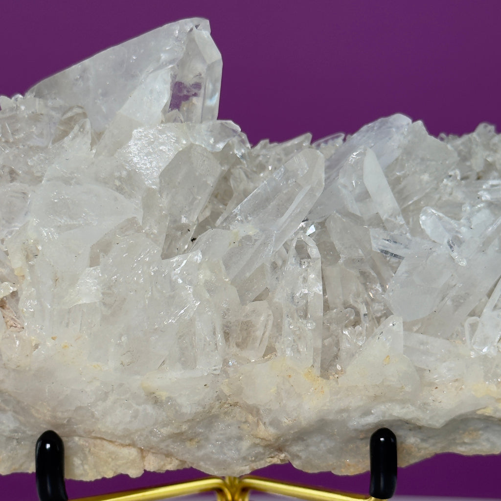 Tibet Quartz Cluster with Gold Metal Acrylic Display Stand