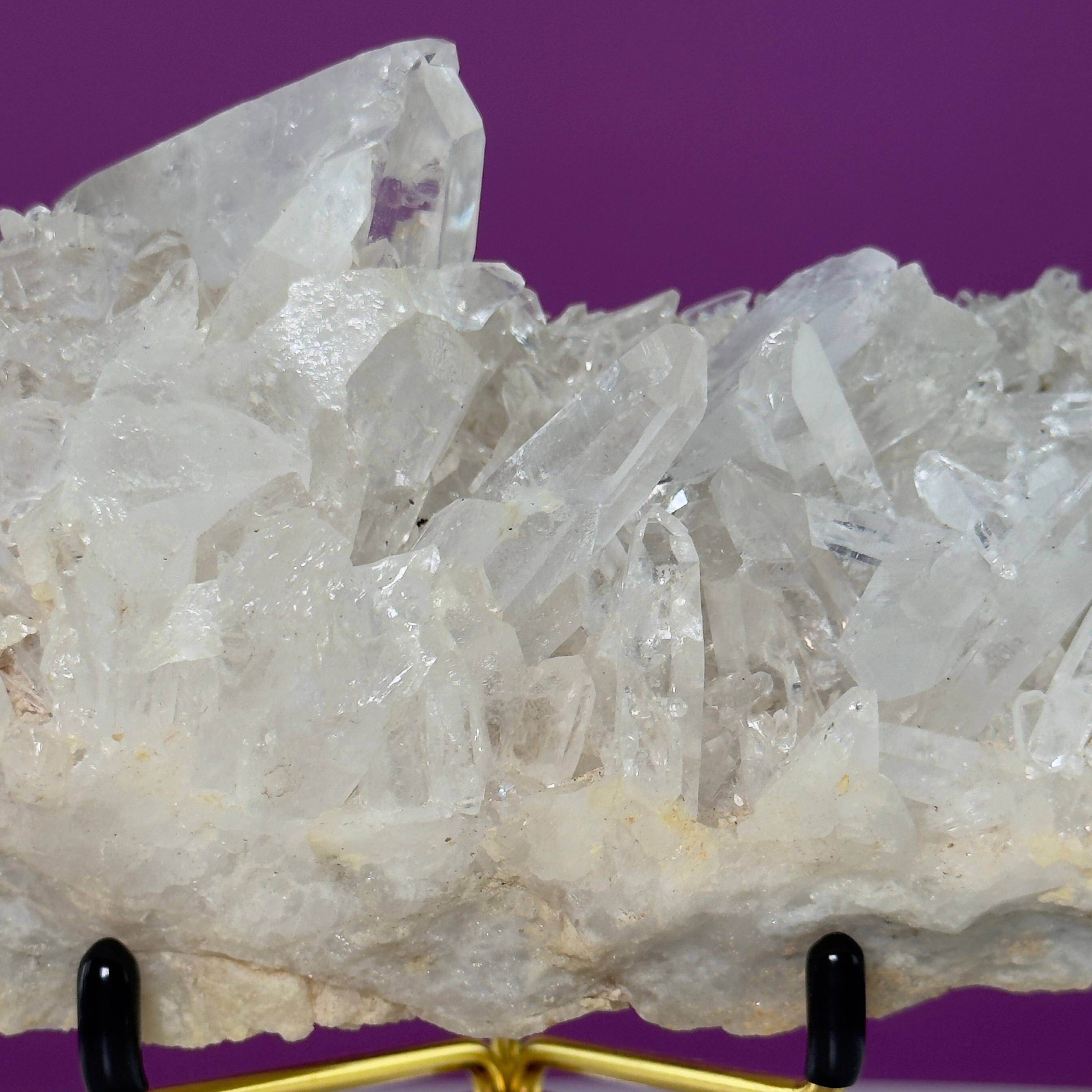 Tibet Quartz Cluster with Gold Metal Acrylic Display Stand
