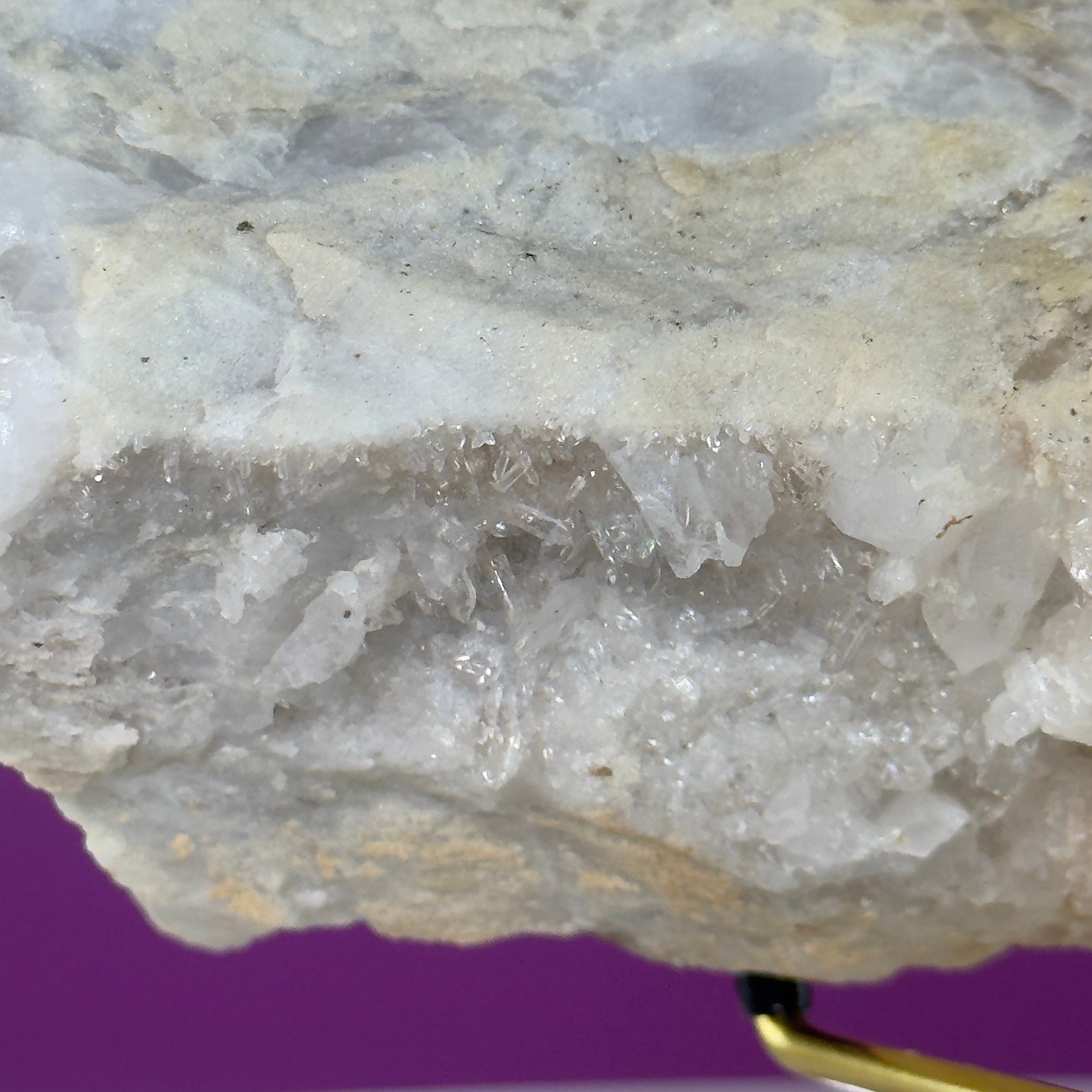 Tibet Quartz Cluster with Gold Metal Acrylic Display Stand
