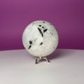 Tourmaline Quartz Sphere with Silver Stand, Black Tourmaline in Quartz Crystal