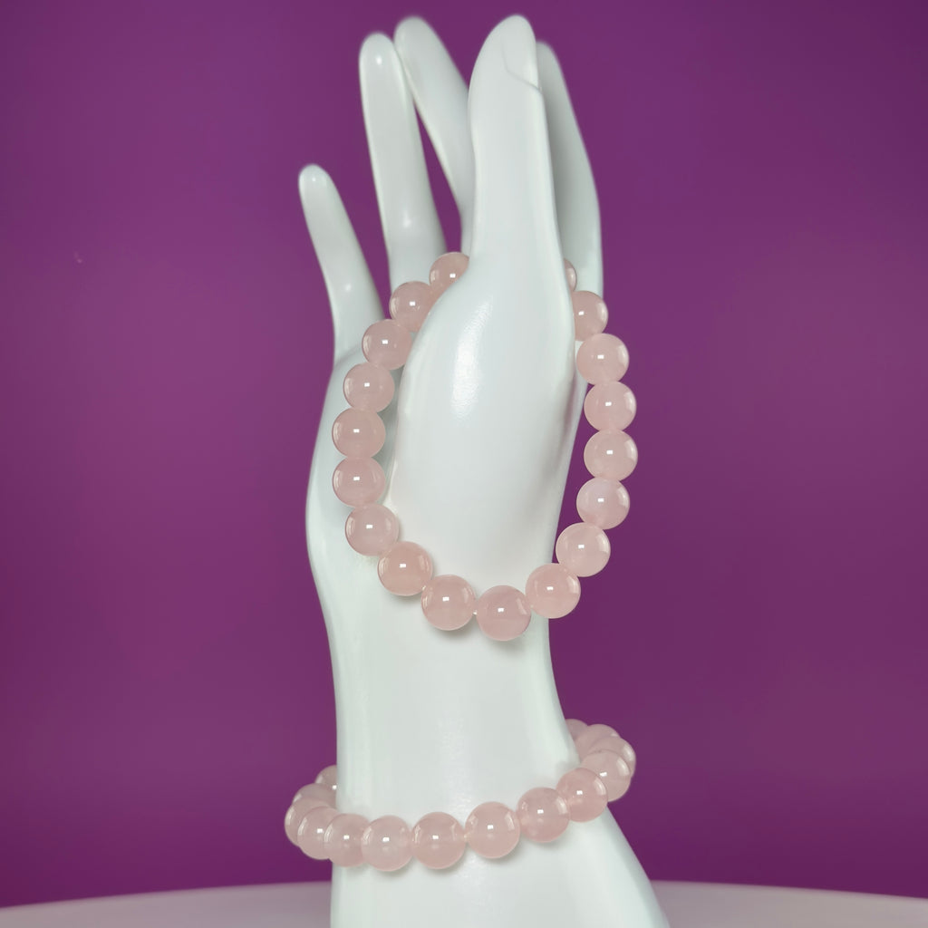 Rose Quartz Bracelet 10mm Beads, Natural Crystal Bracelet