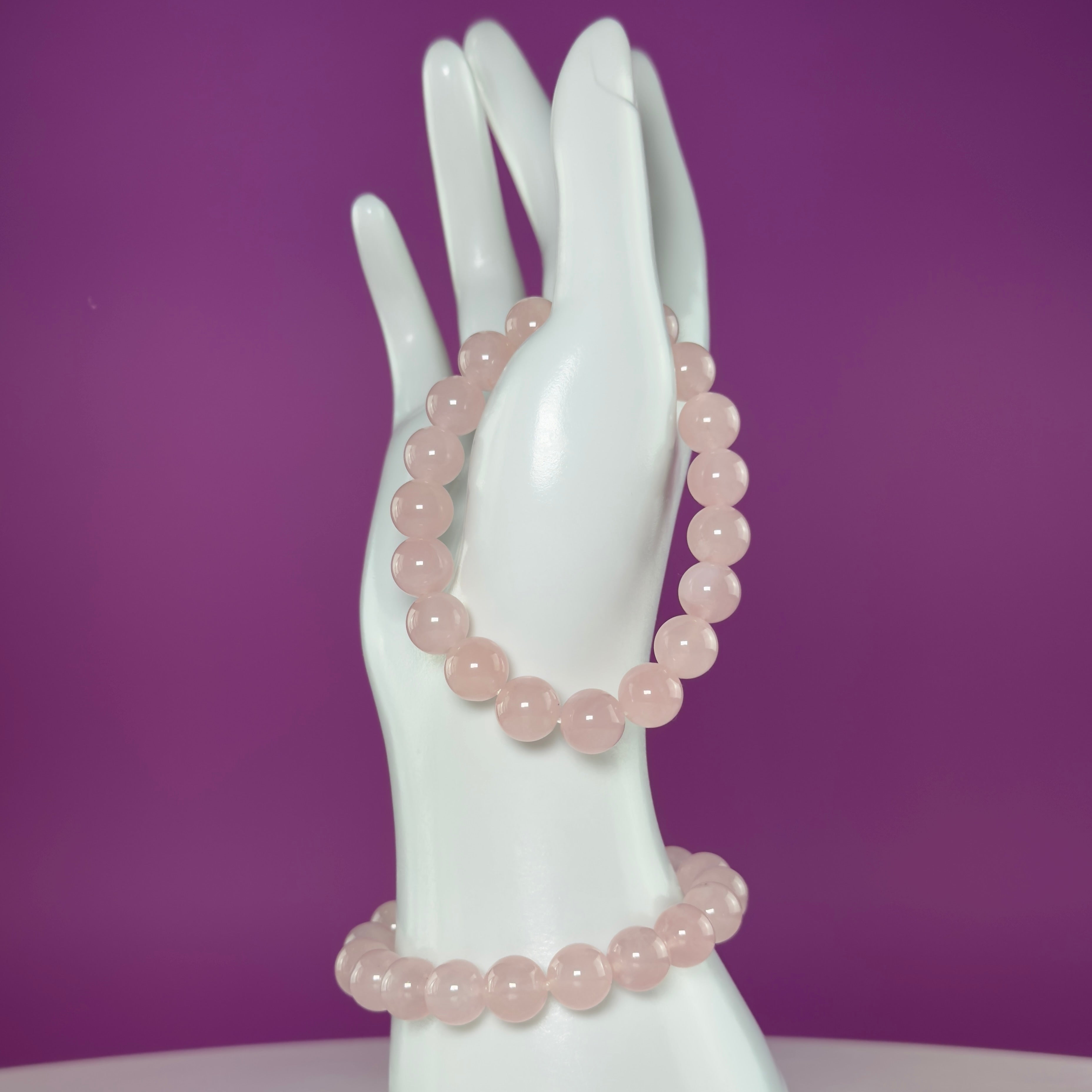 Rose Quartz Bracelet 10mm Beads, Natural Crystal Bracelet