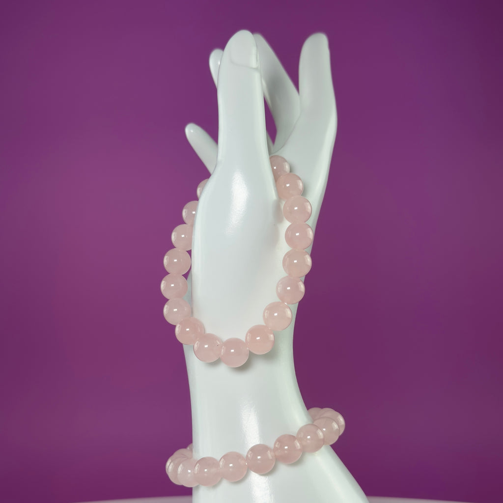 Rose Quartz Bracelet 10mm Beads, Natural Crystal Bracelet