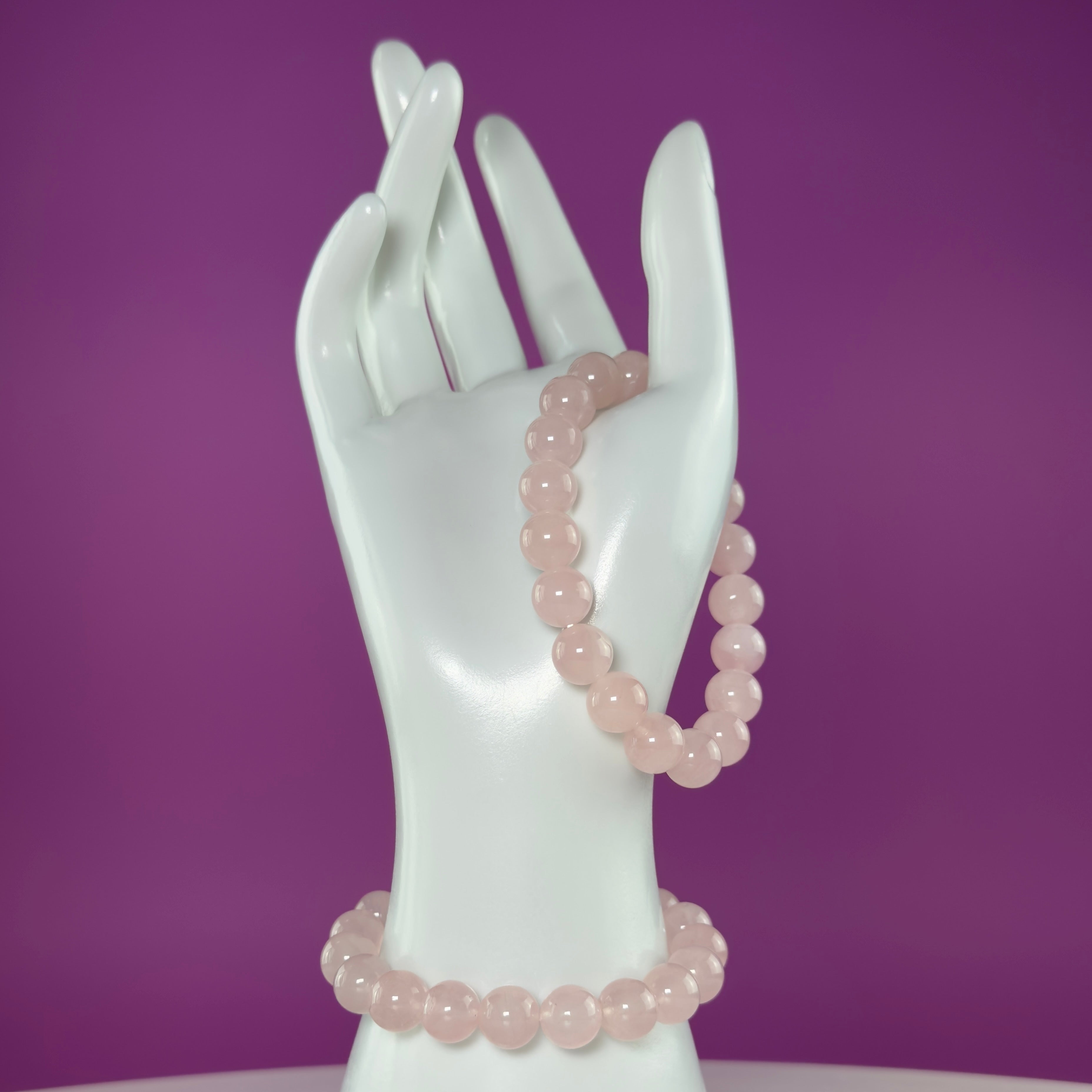 Rose Quartz Bracelet 10mm Beads, Natural Crystal Bracelet