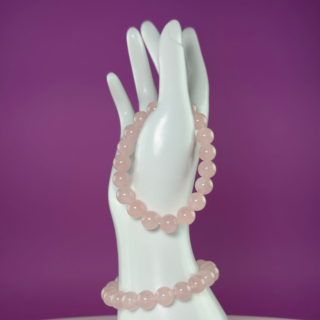 Rose Quartz Bracelet 10mm Beads, Natural Crystal Bracelet