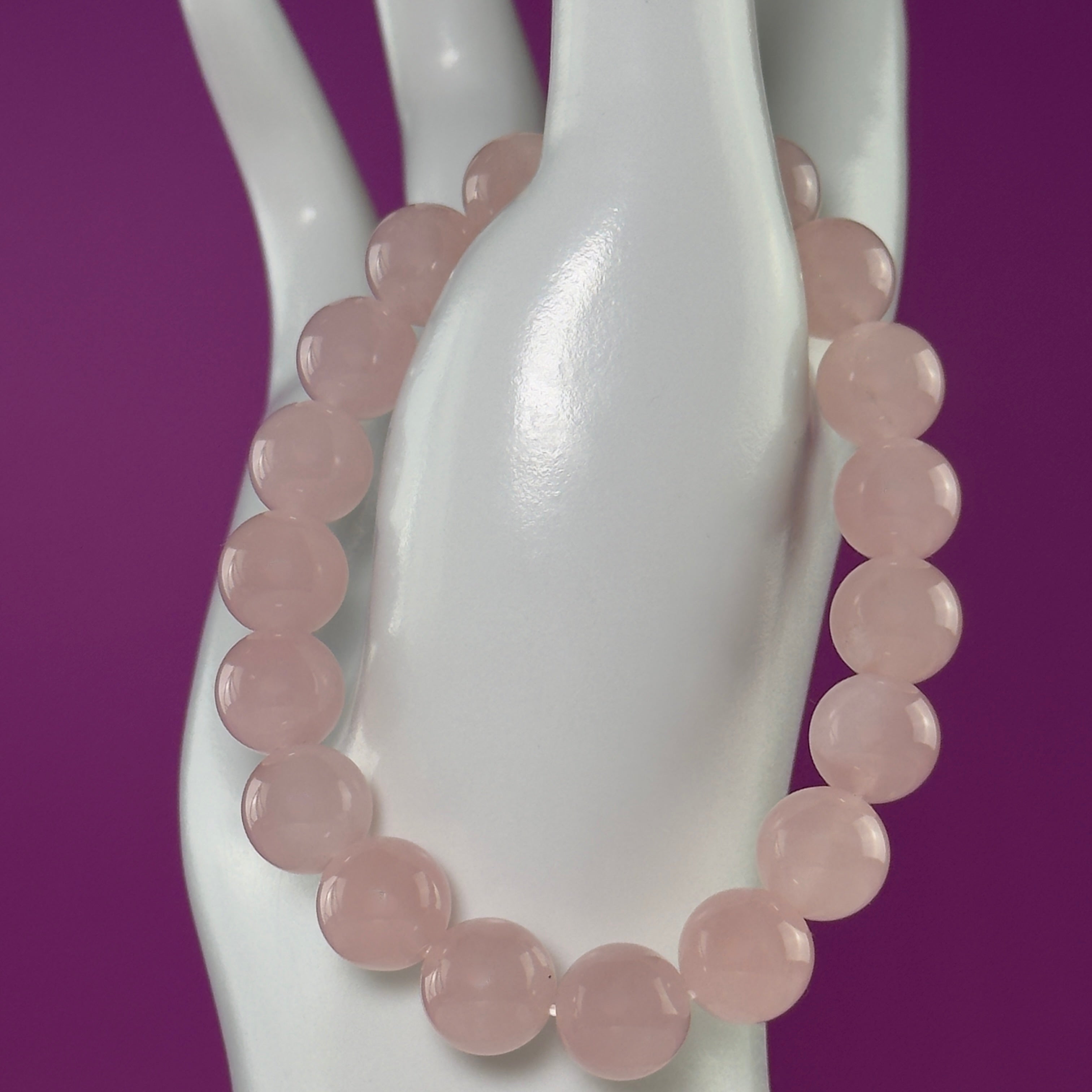 Rose Quartz Bracelet 10mm Beads, Natural Crystal Bracelet