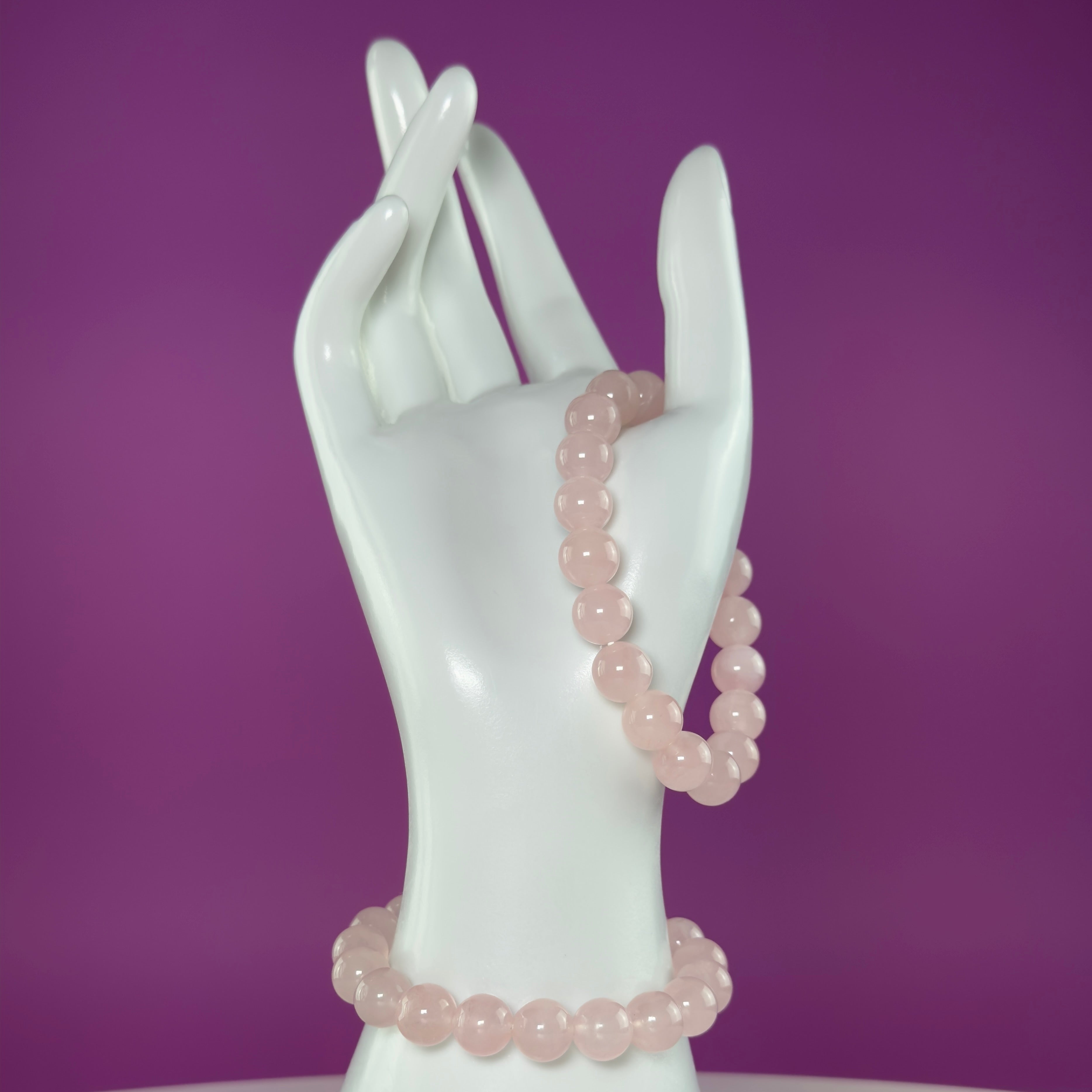Rose Quartz Bracelet 10mm Beads, Natural Crystal Bracelet