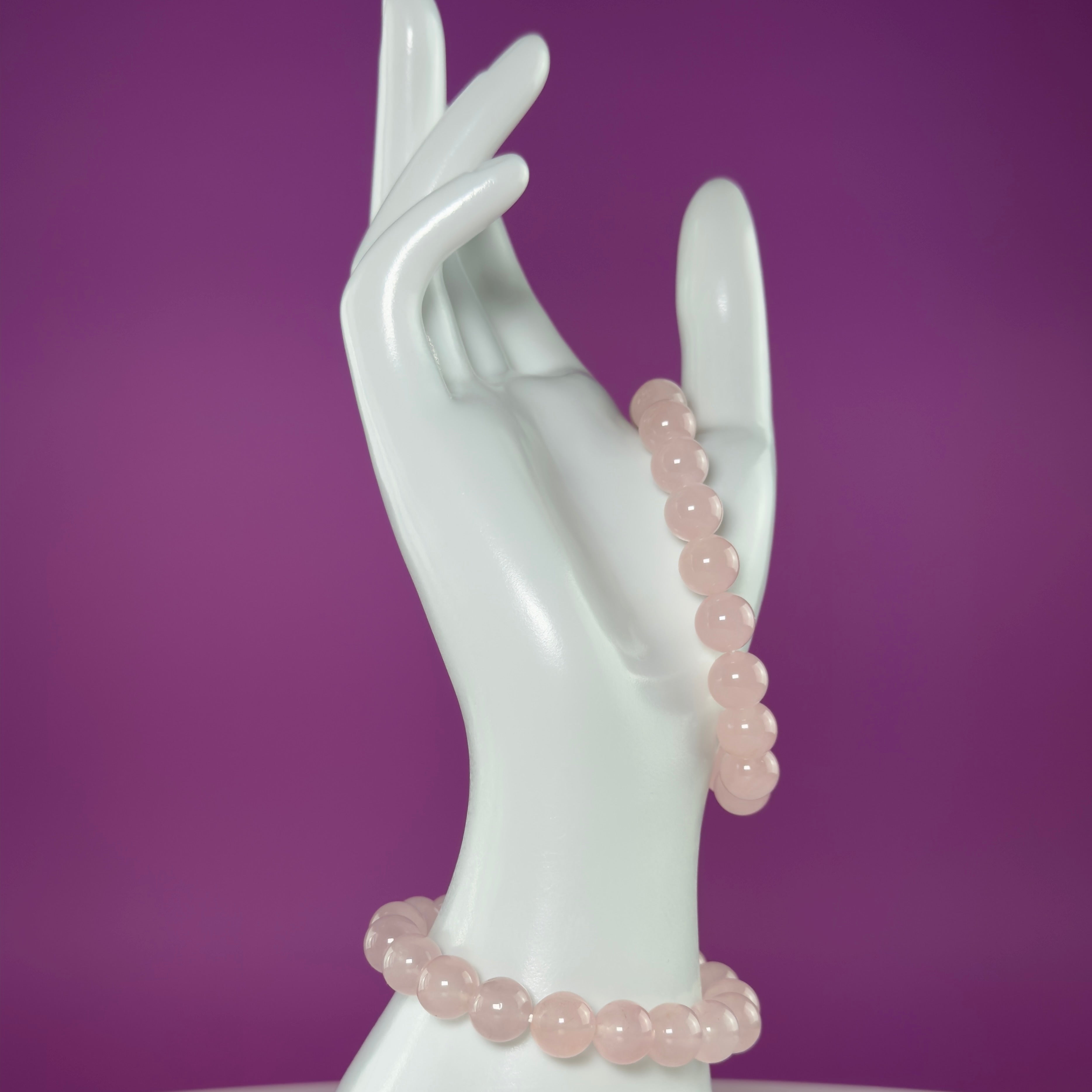 Rose Quartz Bracelet 10mm Beads, Natural Crystal Bracelet