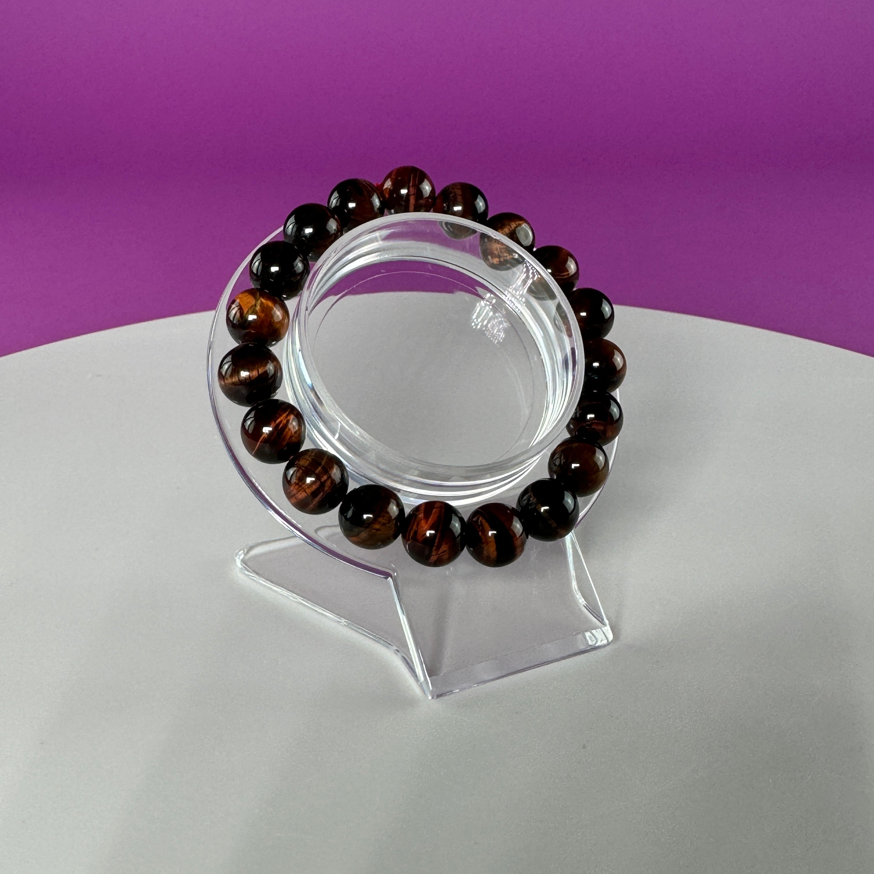 Red Tiger Eye Bracelet - 10 Millimeter Beads