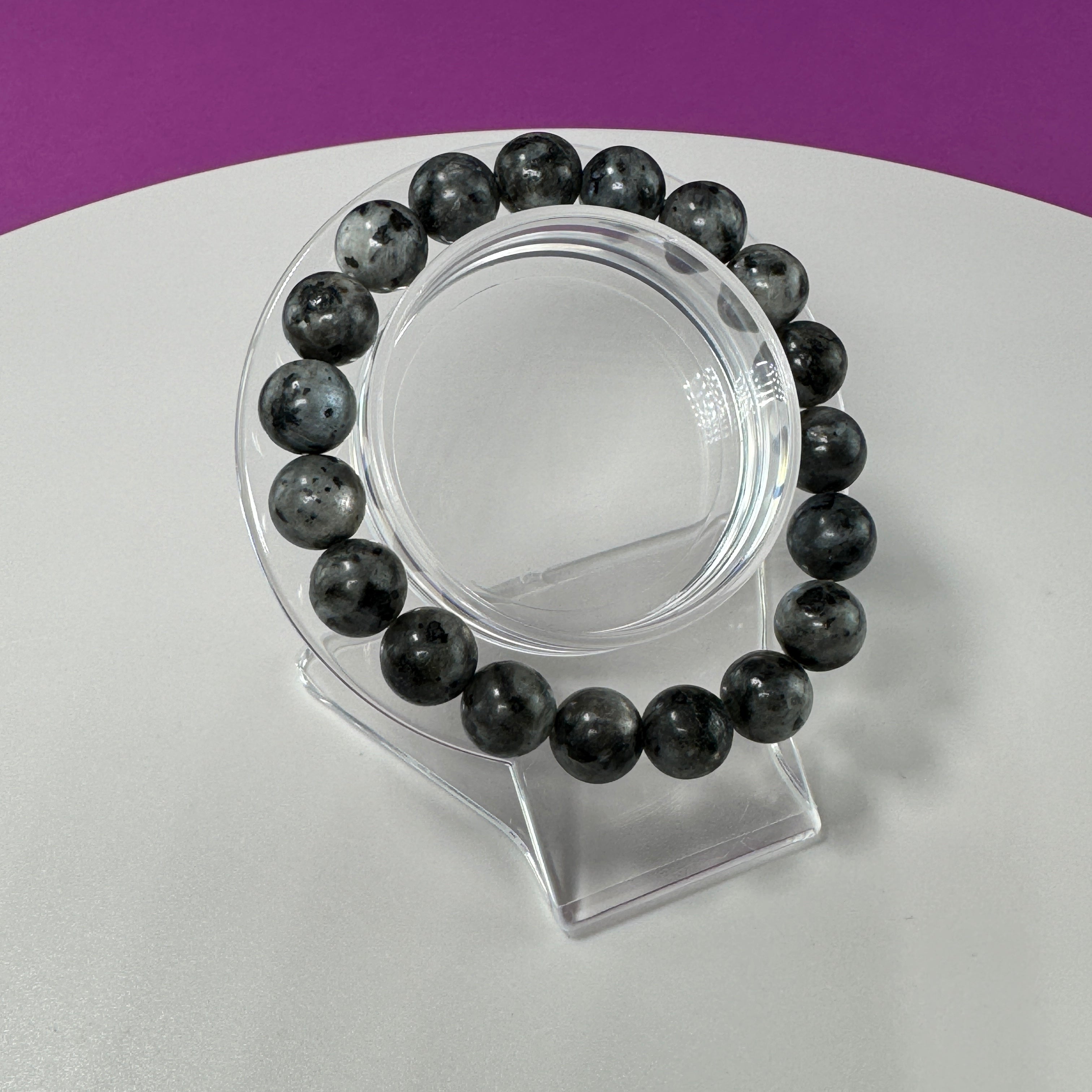 Larvakite Bracelet-10 Millimeter Beads