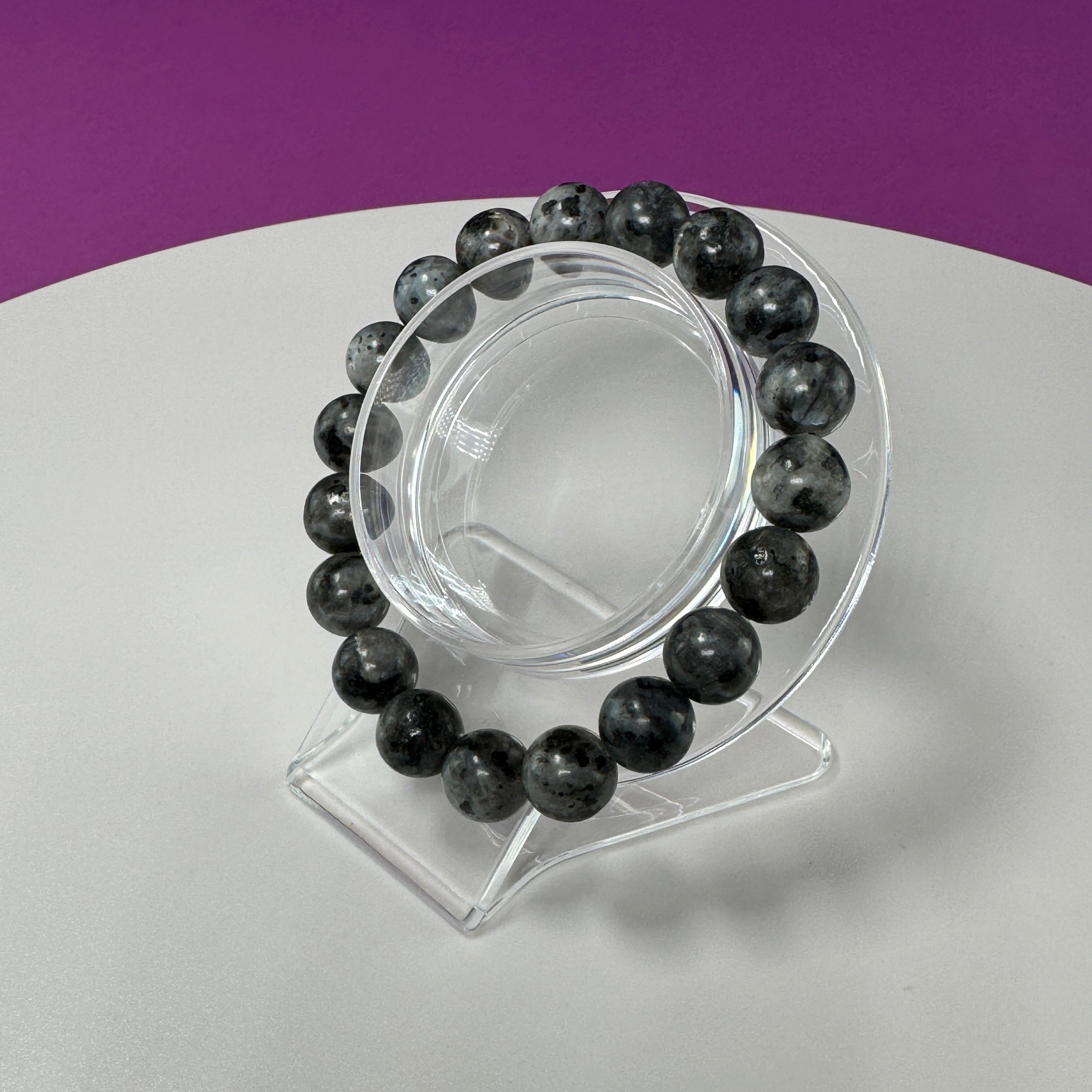 Larvakite Bracelet-10 Millimeter Beads