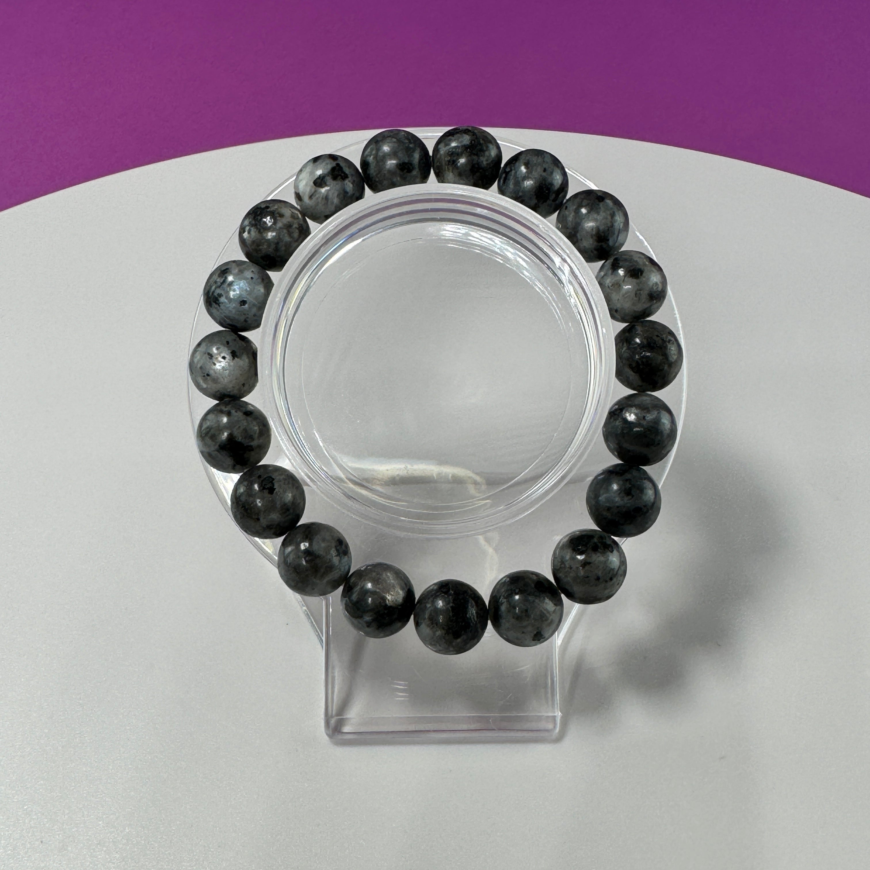 Larvakite Bracelet-10 Millimeter Beads